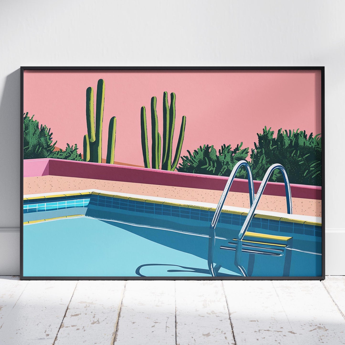 Retro Desert Oasis Poolside Vibes - Rolled Poster Wall Art Print - House Prints