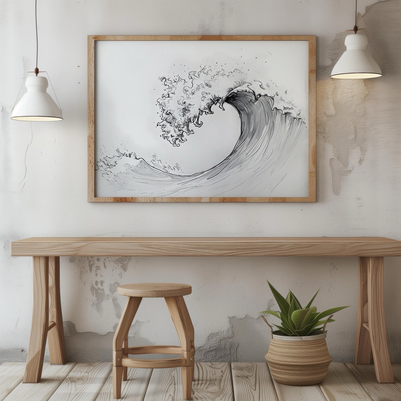 Graceful Wave in Motion - Rolled Poster Wall Art Print - House Prints