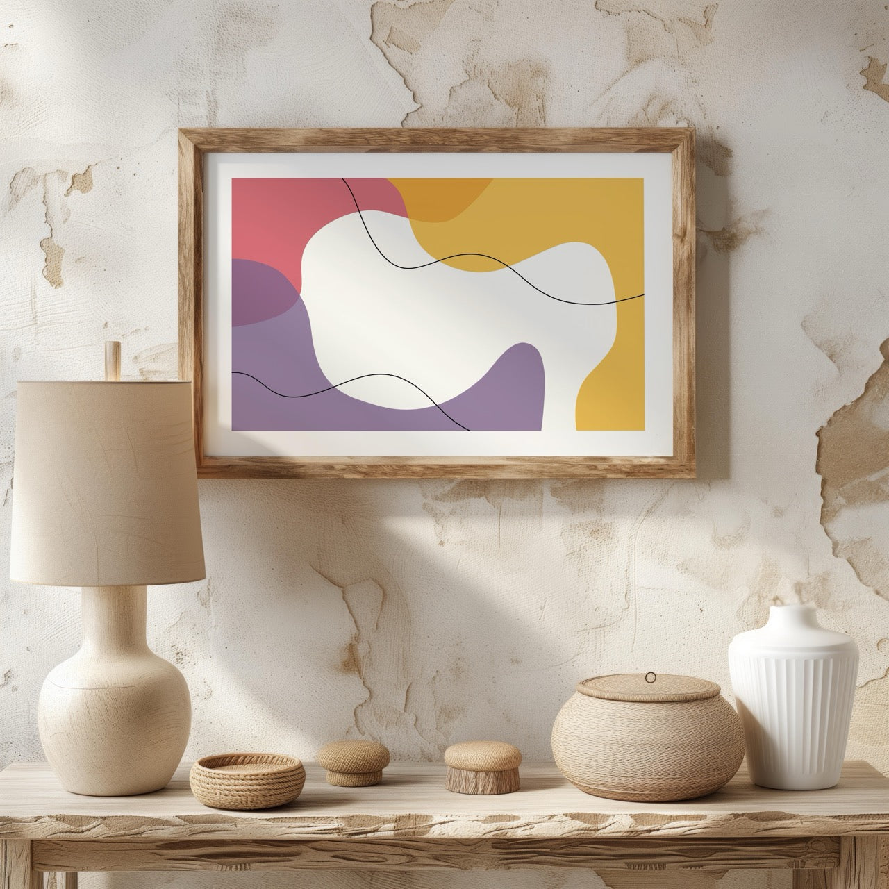 Flowing Abstract Colour Harmony - Rolled Poster Wall Art Print - House Prints