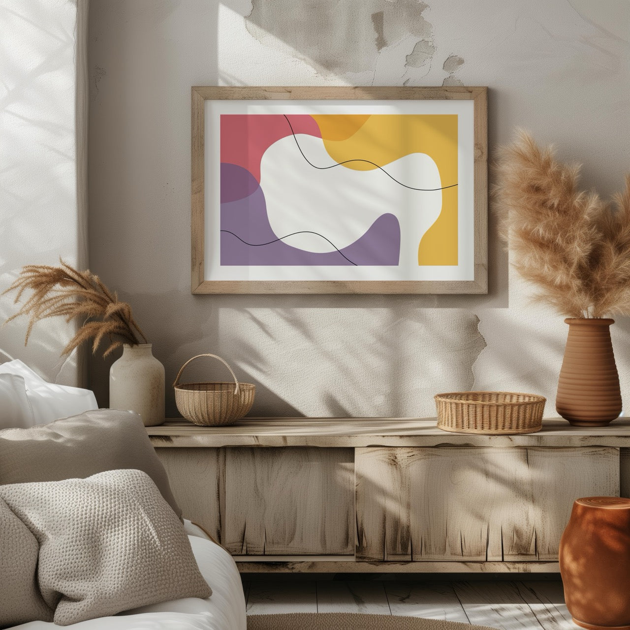 Flowing Abstract Colour Harmony - Rolled Poster Wall Art Print - House Prints