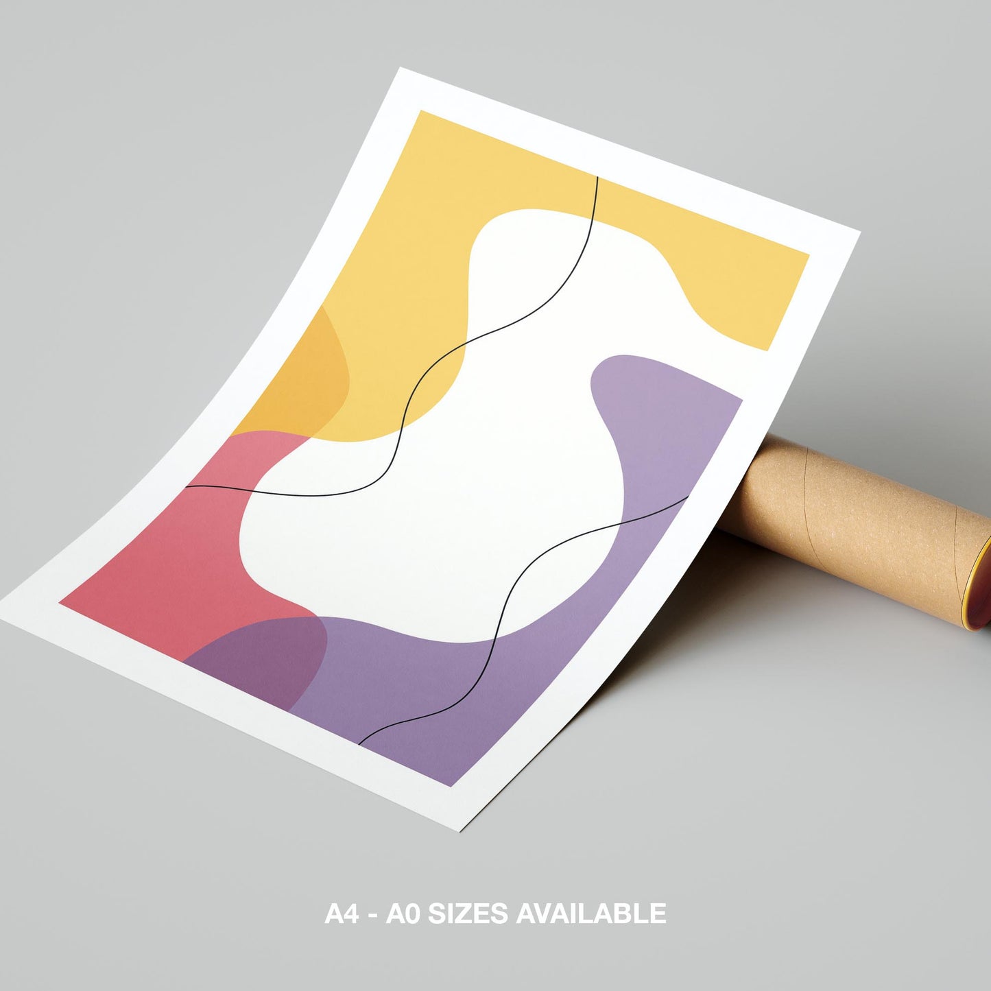 Flowing Abstract Colour Harmony - Rolled Poster Wall Art Print - House Prints