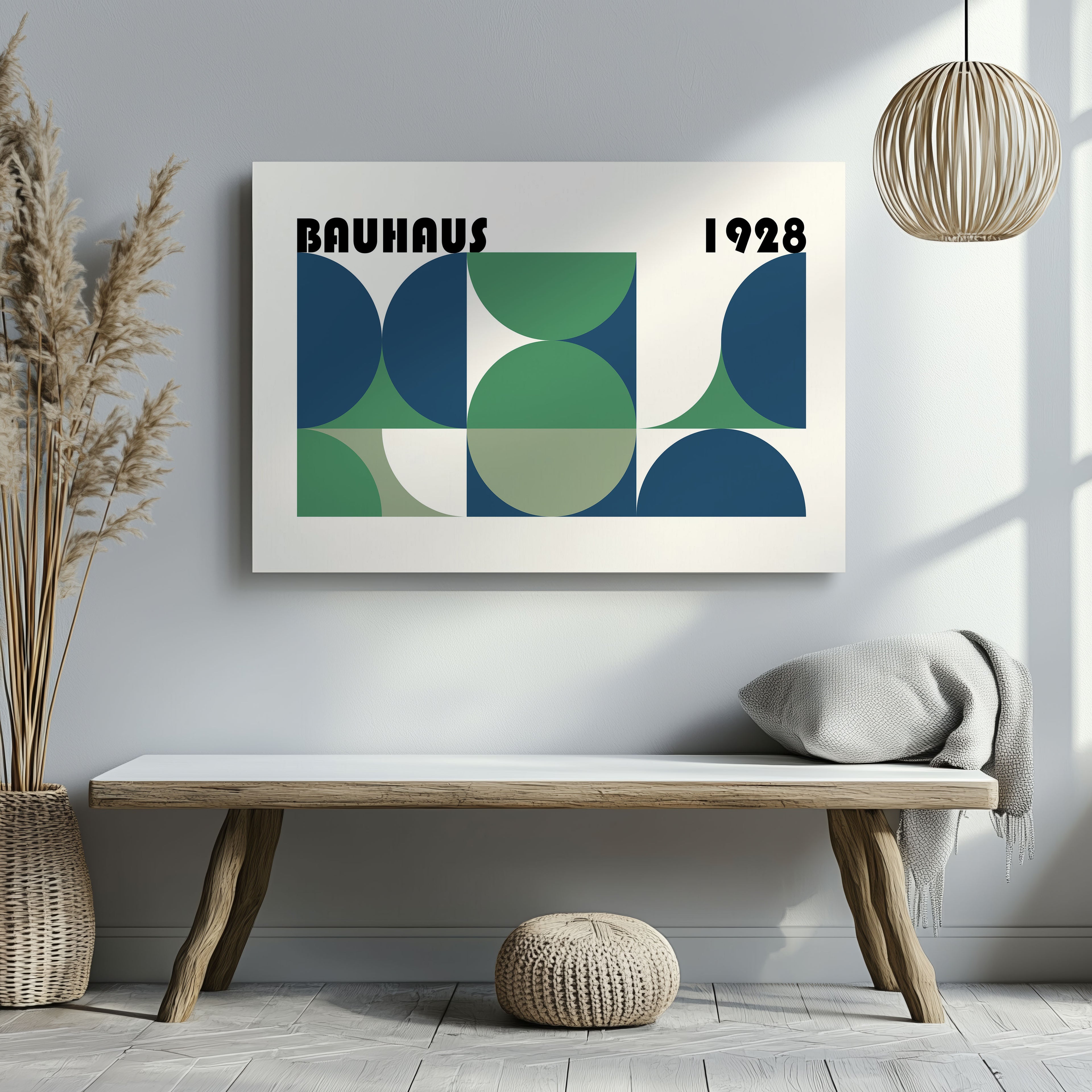 Abstract Bauhaus 1928 Geometric Shapes - Framed Canvas Wall Art Print | House Prints