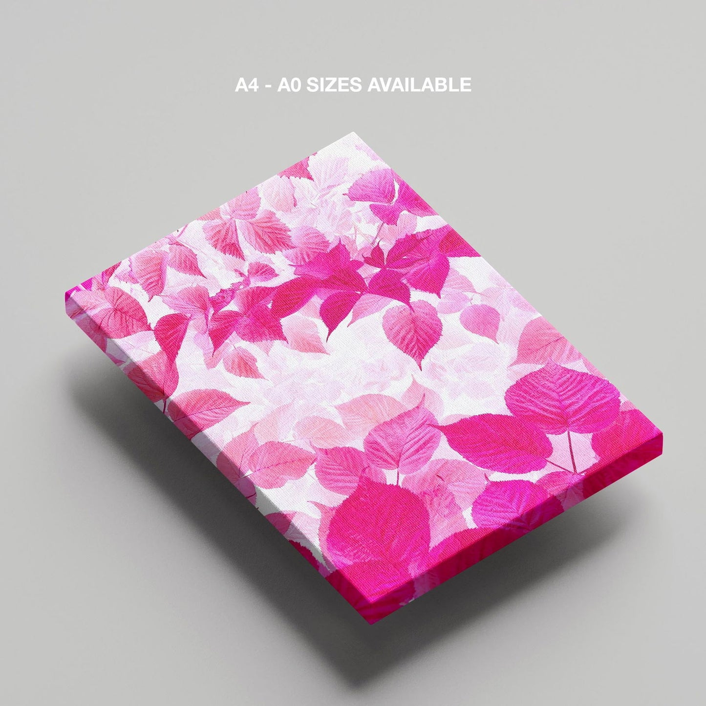 Abstract Bright Pink Floral Leaves - Framed Canvas Wall Art Print - House Prints