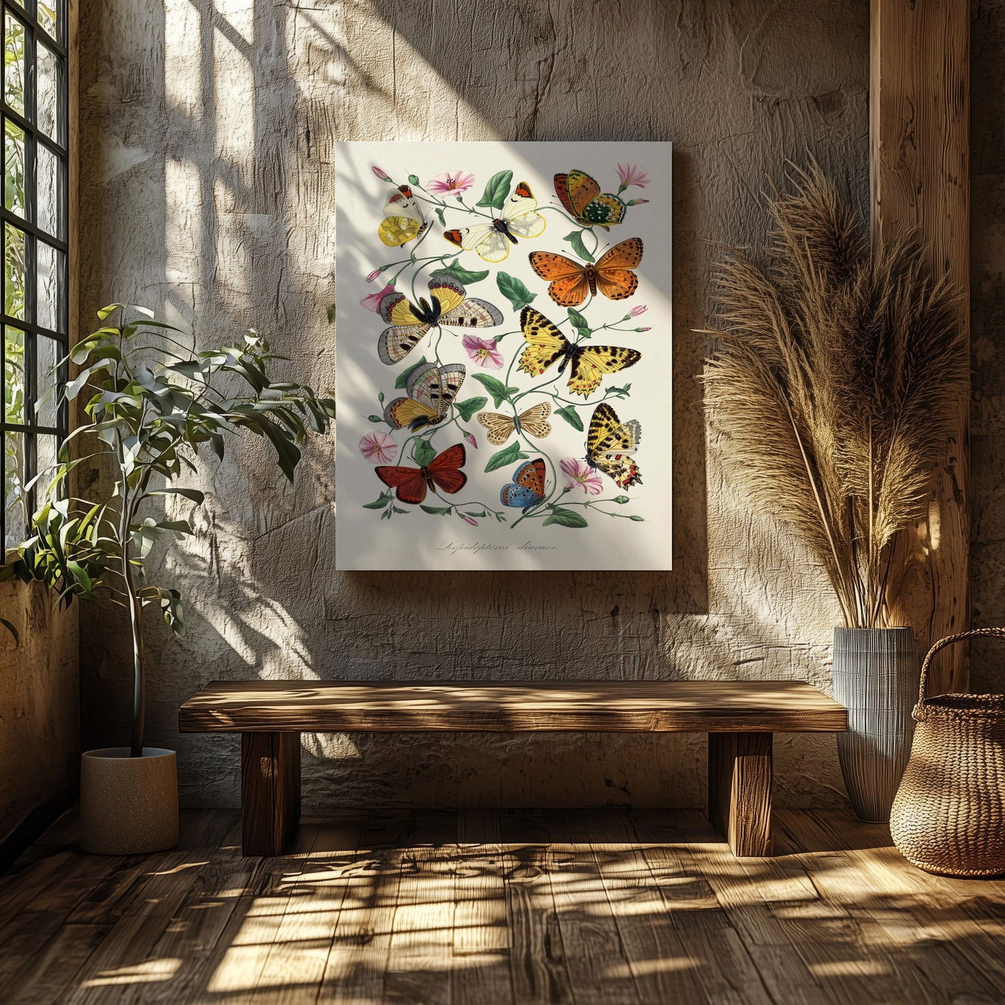 Butterfly and Moth - Paul Gervais - Framed Canvas Wall Art Print - House Prints