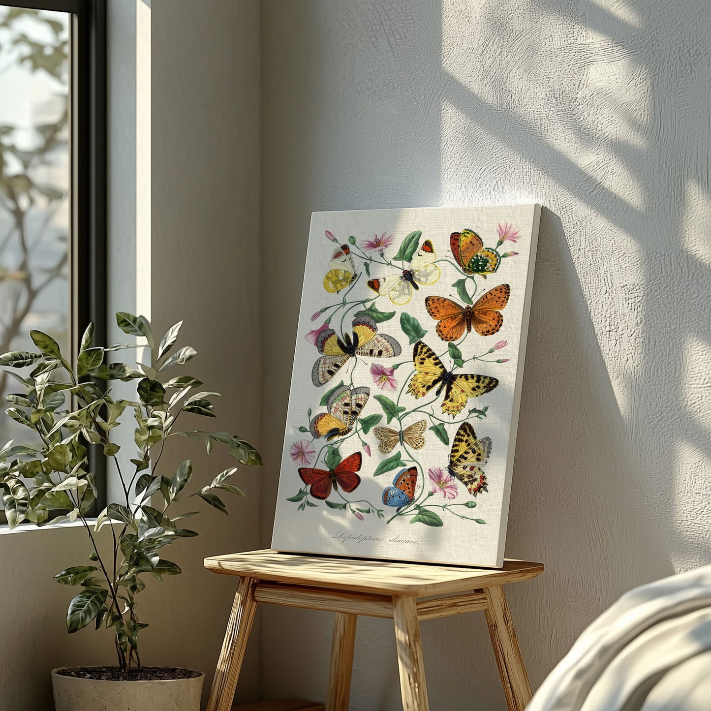 Butterfly and Moth - Paul Gervais - Framed Canvas Wall Art Print - House Prints