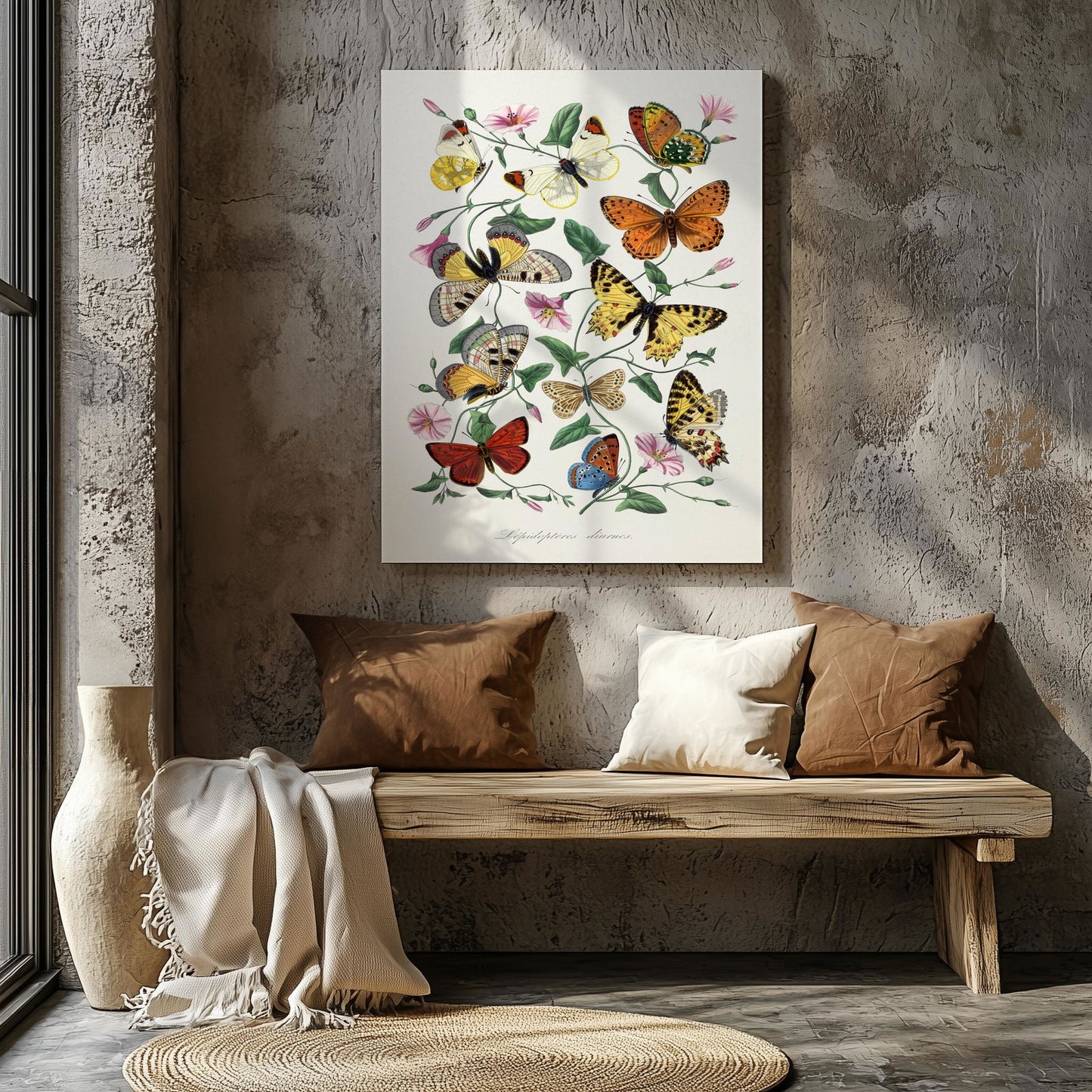 Butterfly and Moth - Paul Gervais - Framed Canvas Wall Art Print - House Prints