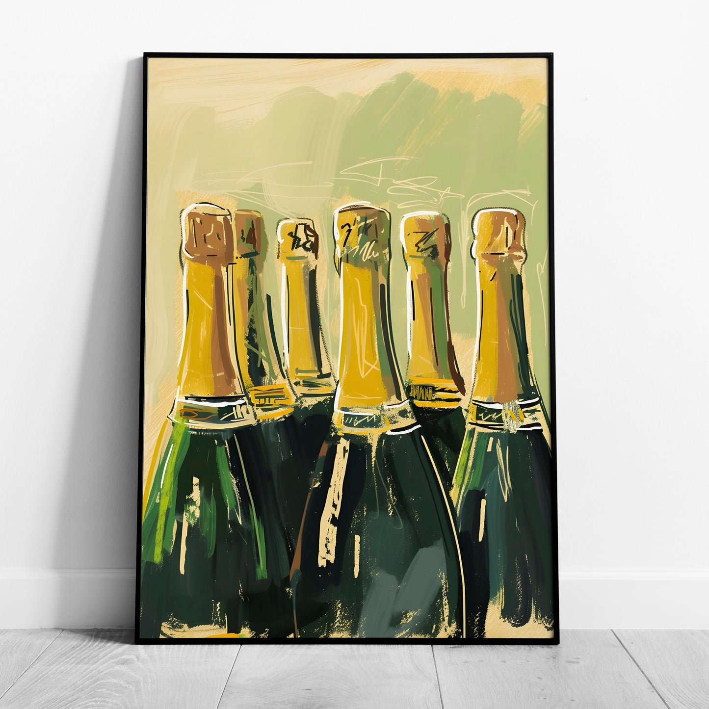 Celebration Bottles of Champagne - Rolled Poster Wall Art Print - House Prints
