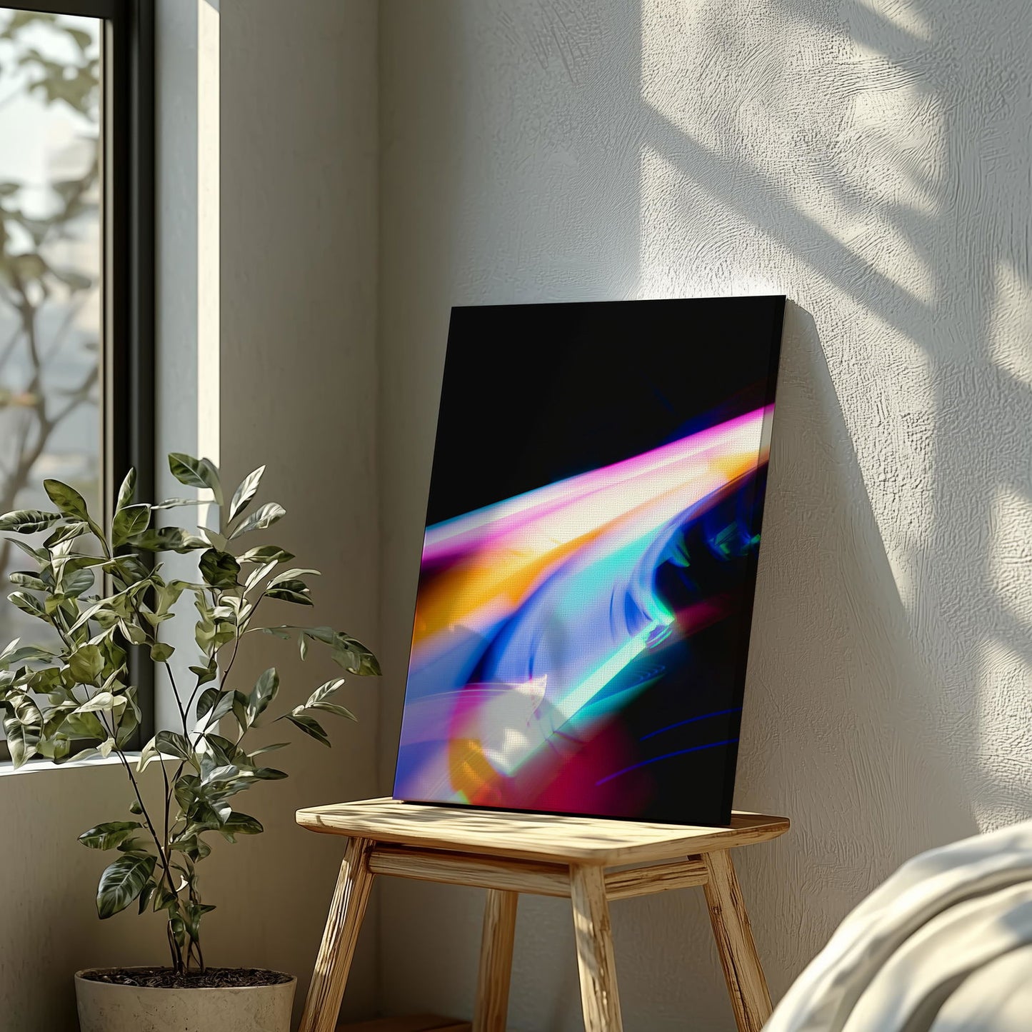 Colour Trails in Motion - Framed Canvas Wall Art Print - House Prints