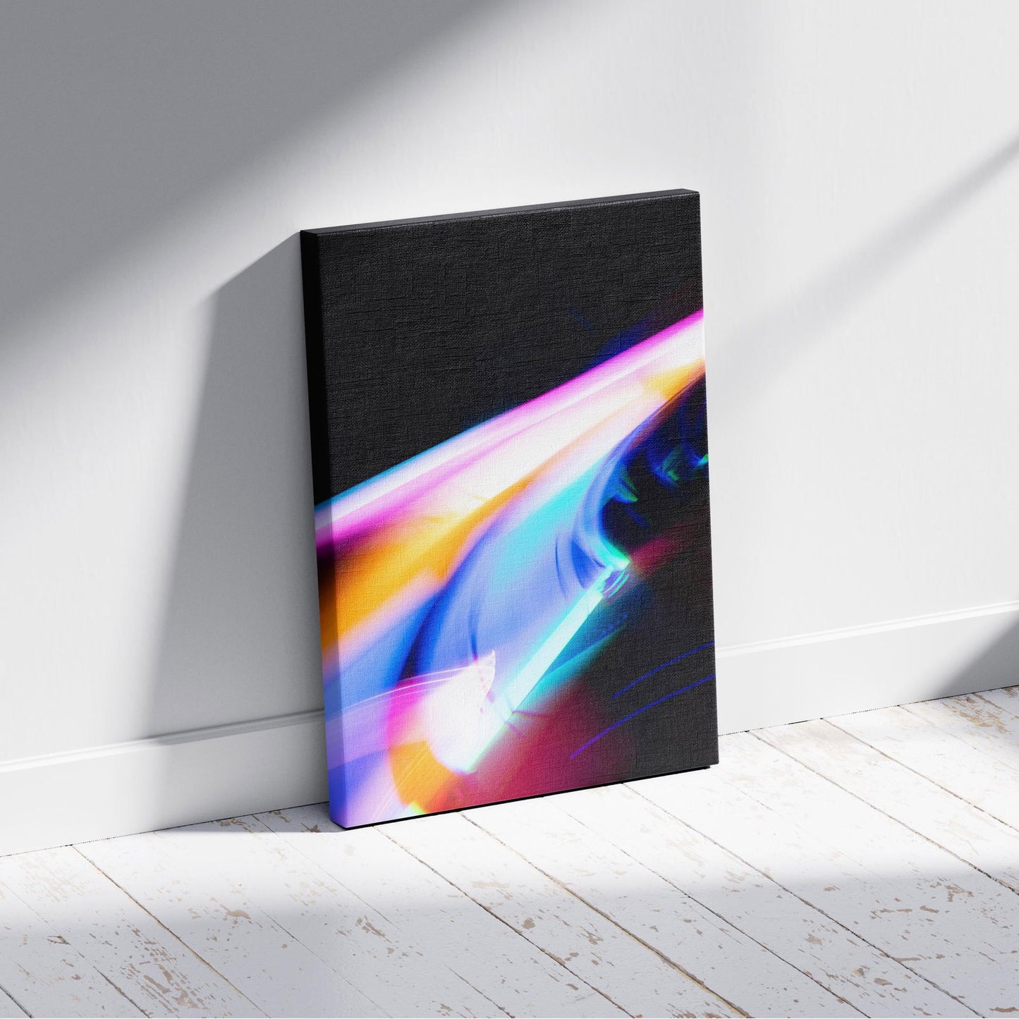 Colour Trails in Motion - Framed Canvas Wall Art Print - House Prints