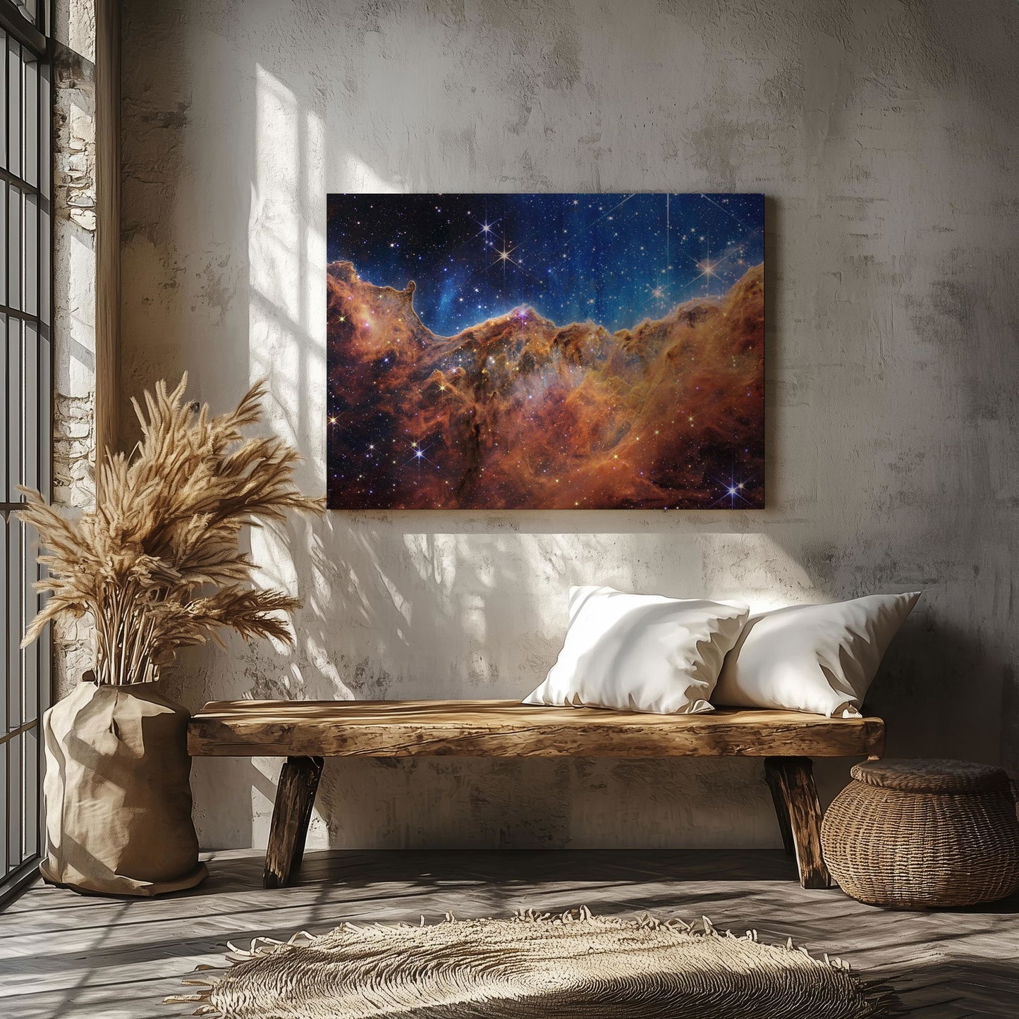 Cosmic Cliffs James Web Space Telescope - Framed Canvas Wall Art Print - House Prints