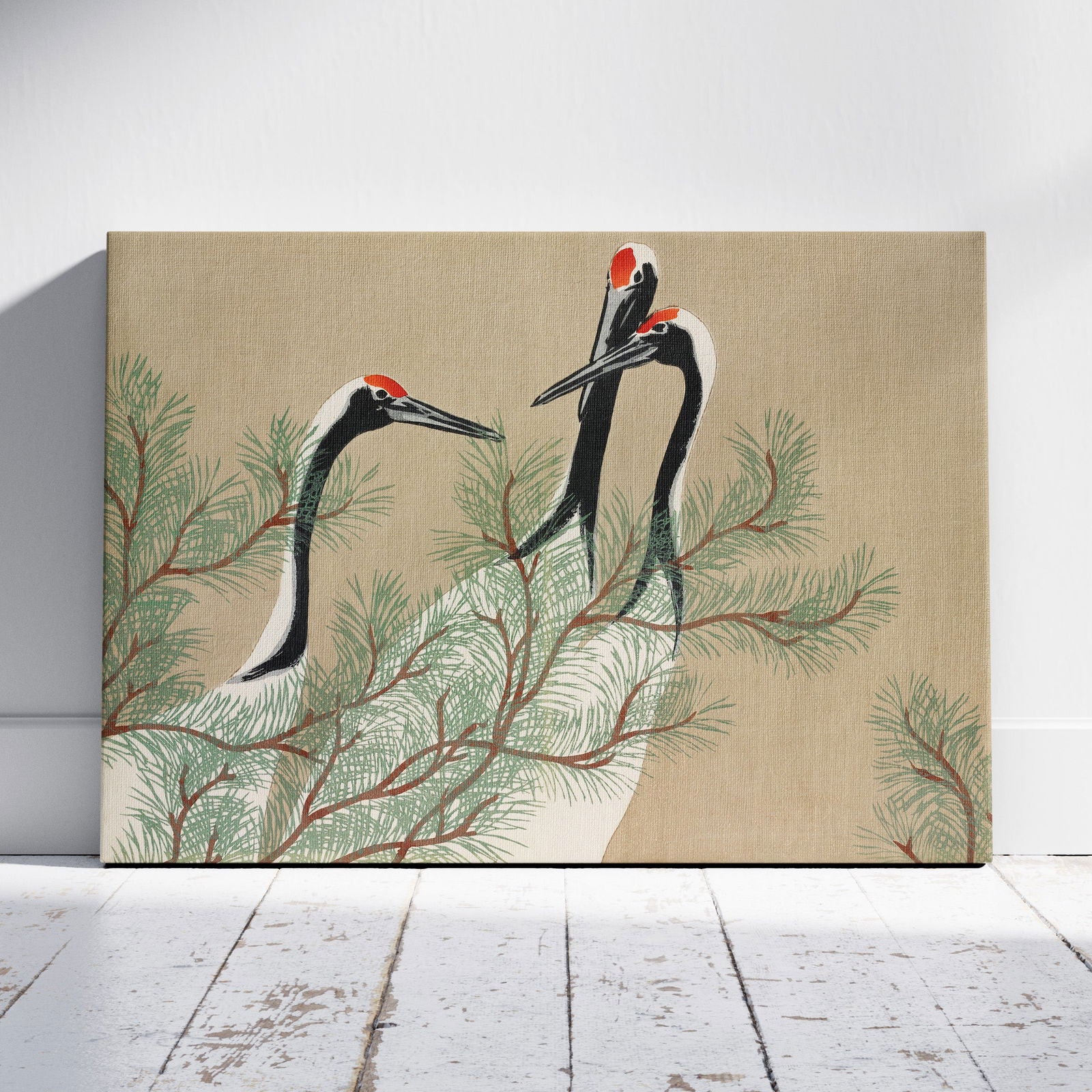 Cranes from Momoyogusa - Kamisaka Sekka - Framed Canvas Wall Art Print | House Prints