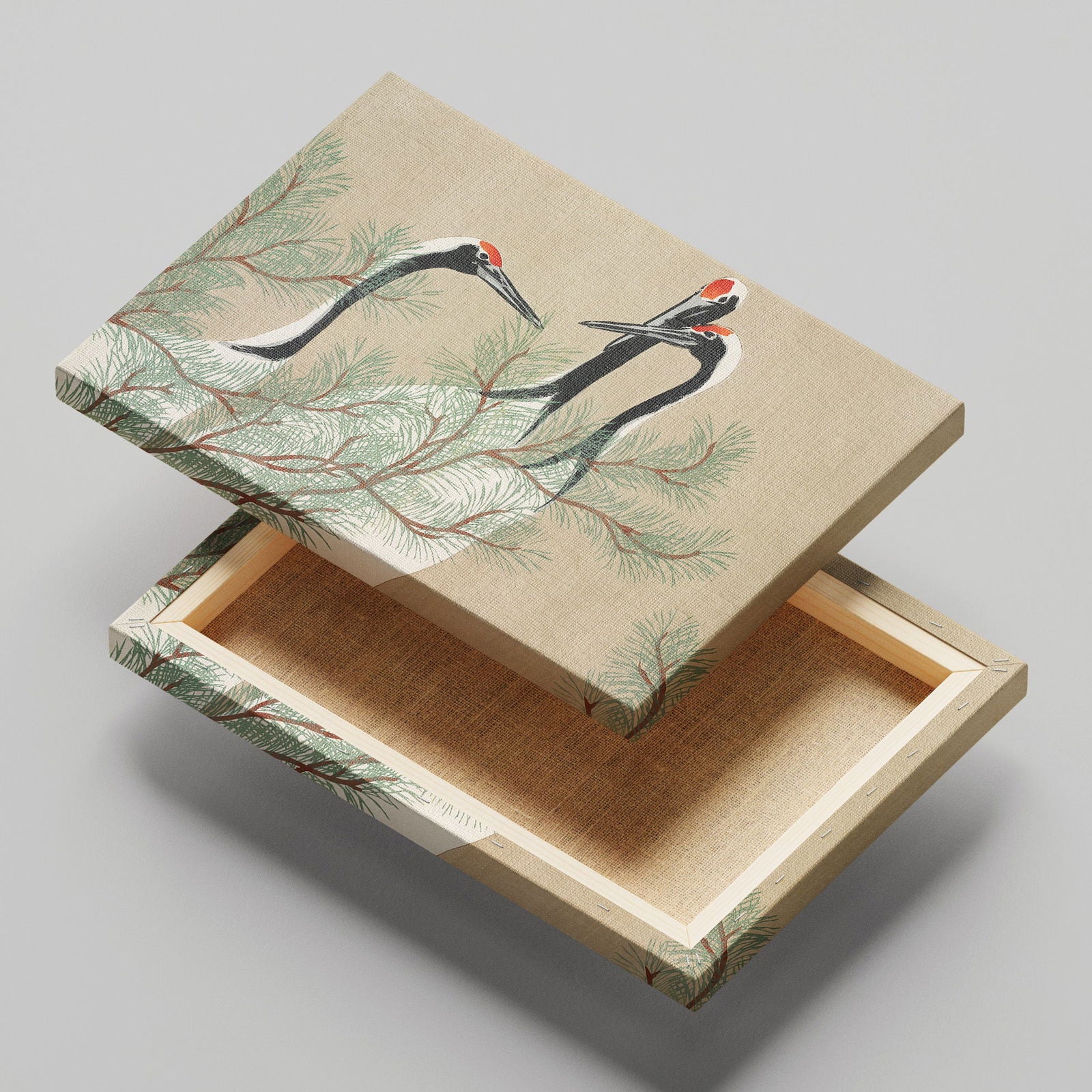 Cranes from Momoyogusa - Kamisaka Sekka - Framed Canvas Wall Art Print | House Prints