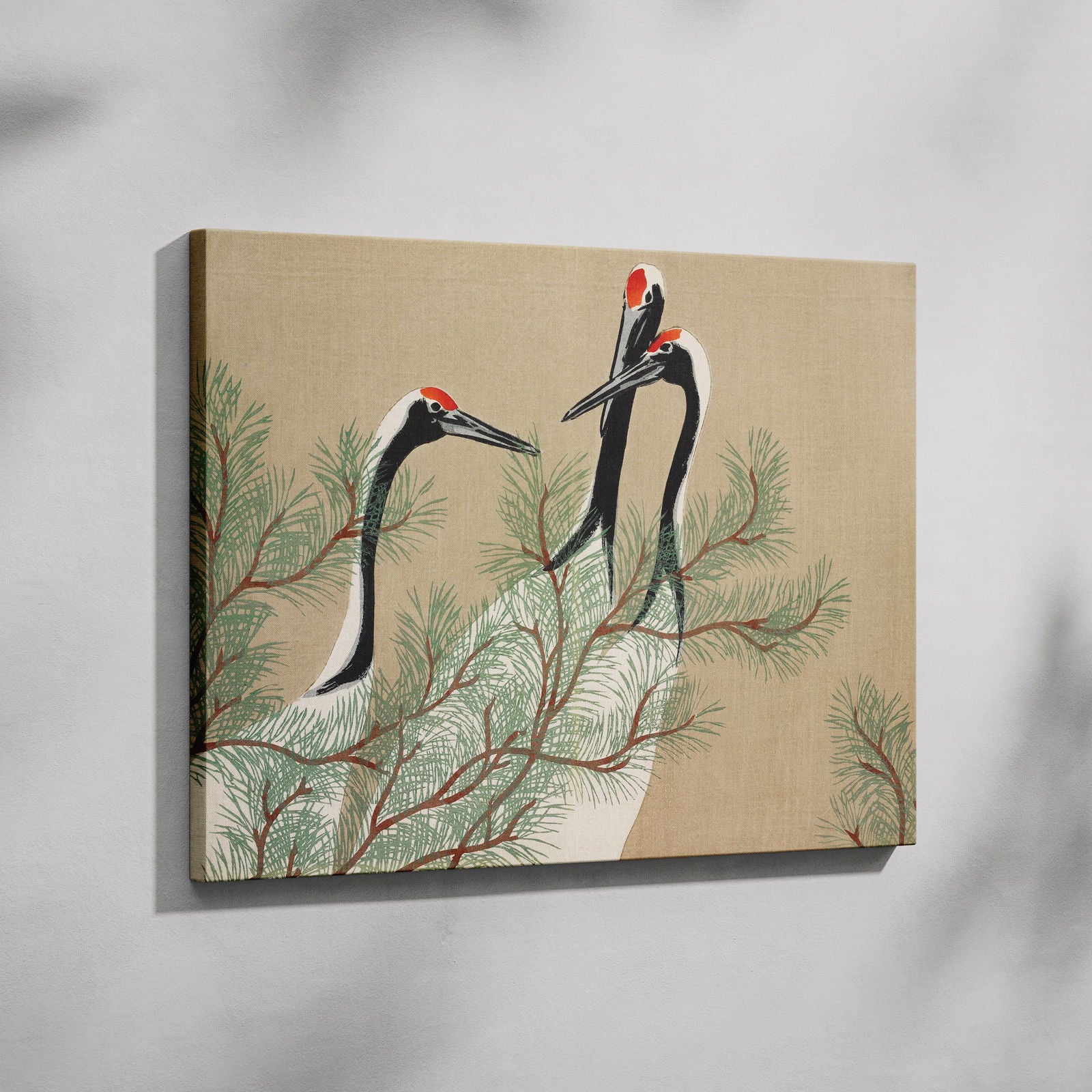 Cranes from Momoyogusa - Kamisaka Sekka - Framed Canvas Wall Art Print | House Prints