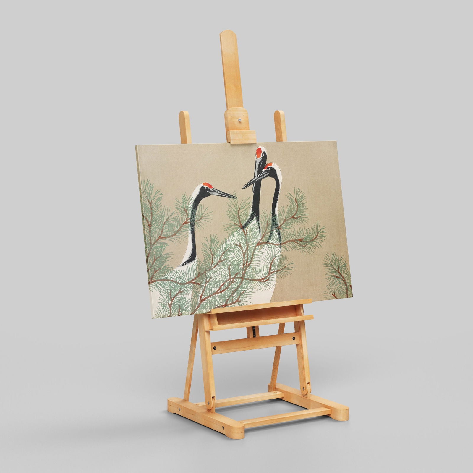 Cranes from Momoyogusa - Kamisaka Sekka - Framed Canvas Wall Art Print | House Prints