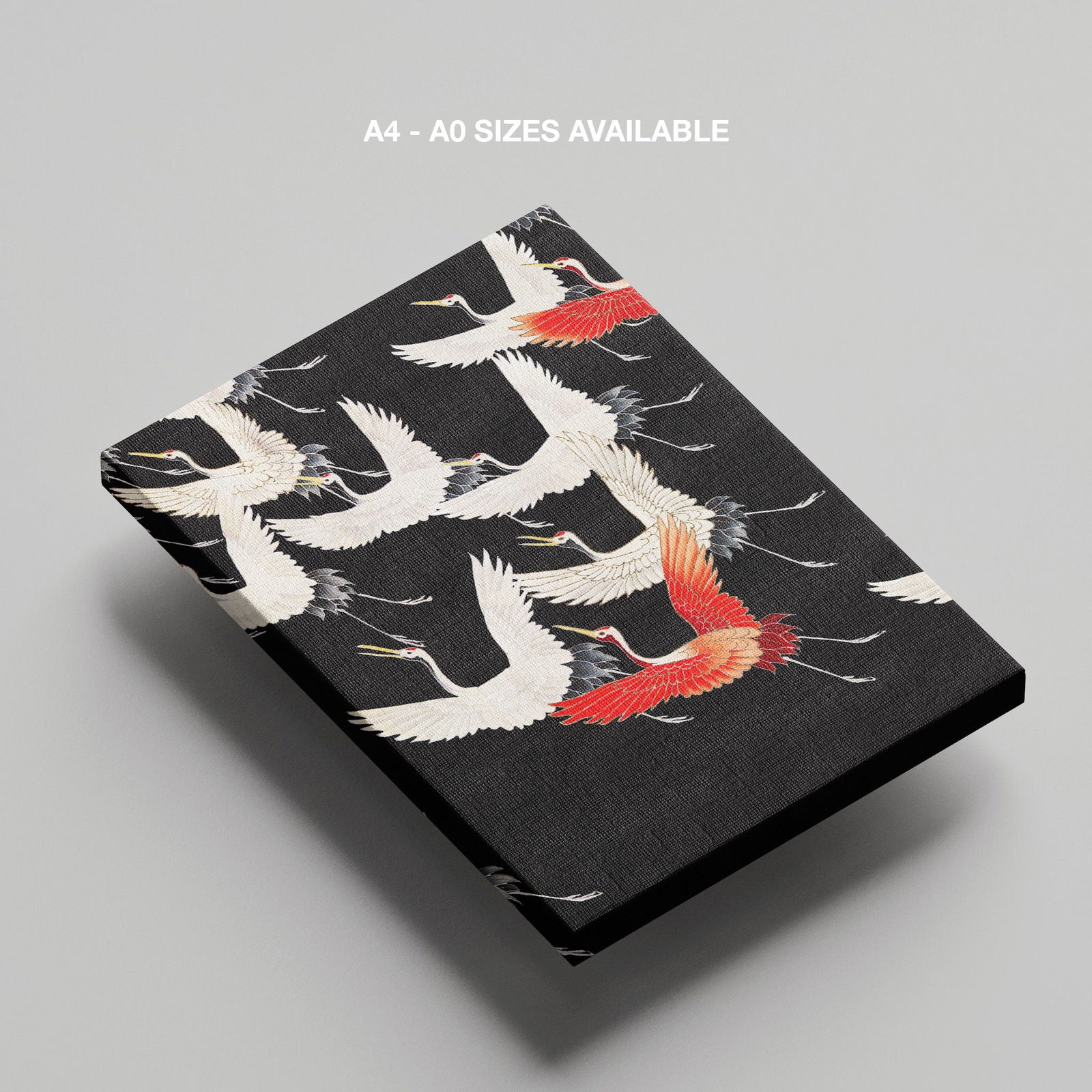 Furisode with a Myriad of Flying Cranes - Framed Canvas Wall Art Print | House Prints