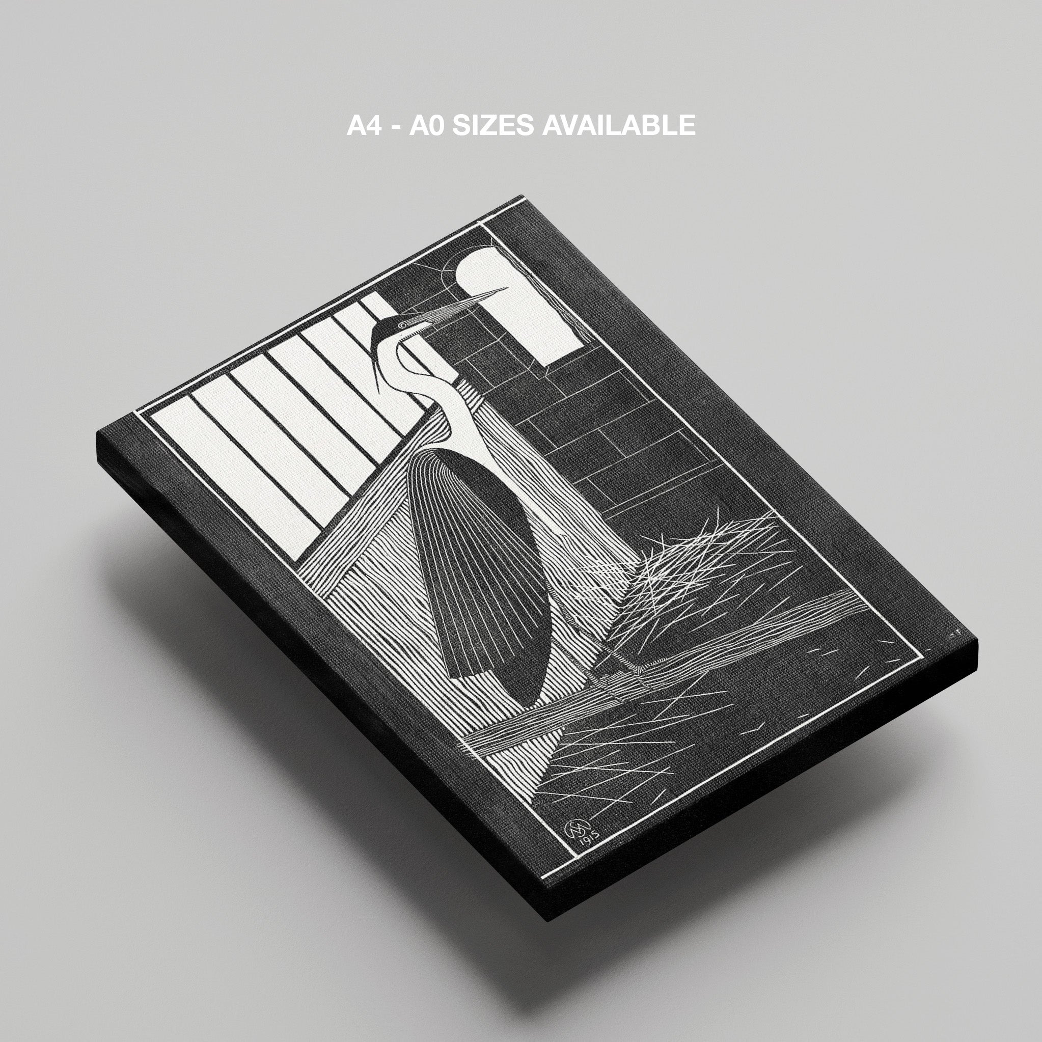 Giant Heron (Reuzenreiger) - Samuel Jessurun de Mesquita - Framed Canvas Wall Art Print | House Prints