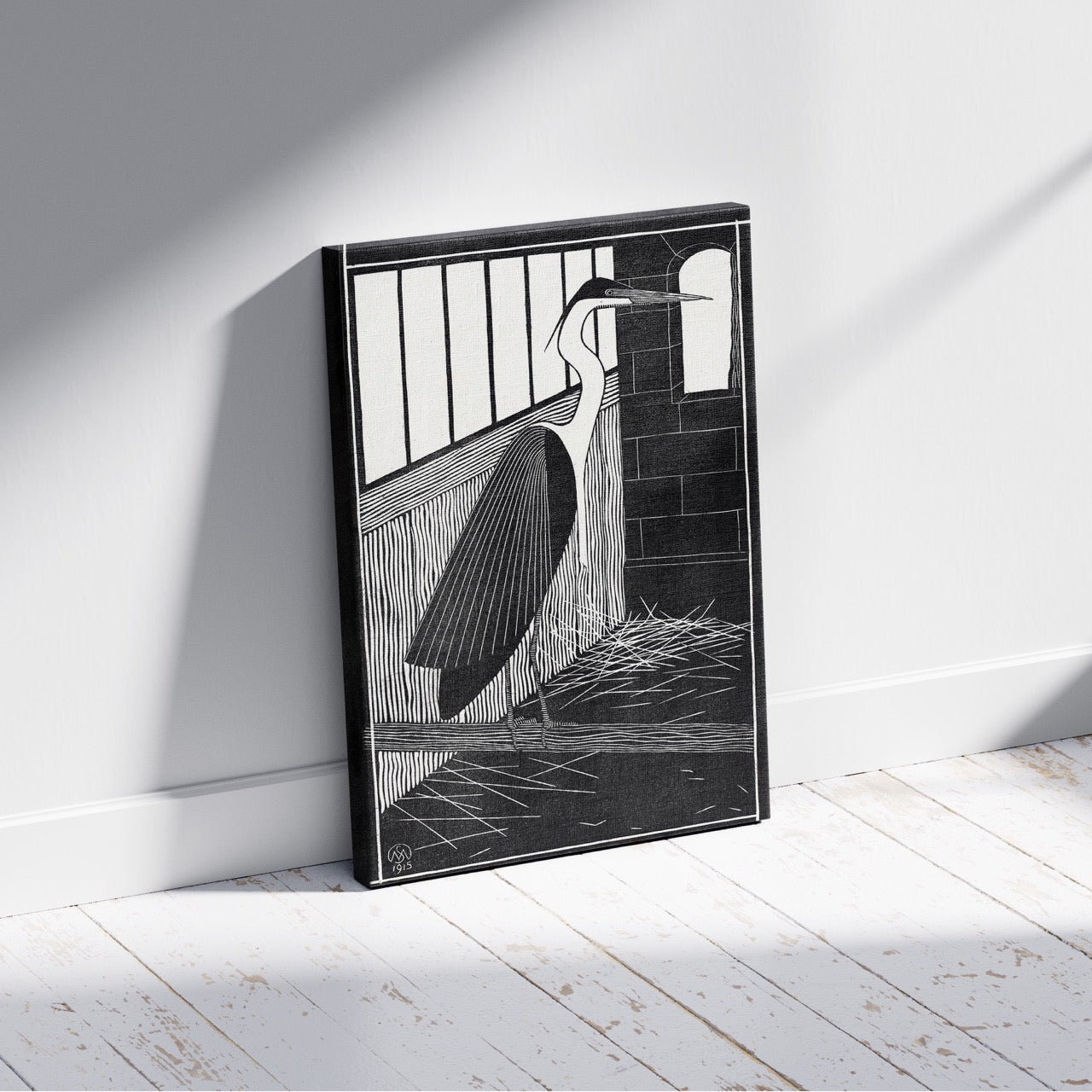 Giant Heron (Reuzenreiger) - Samuel Jessurun de Mesquita - Framed Canvas Wall Art Print | House Prints