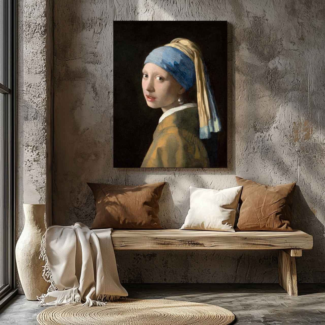 Girl with a Pearl Earring - Johannes Vermeer - Framed Canvas Wall Art Print - House Prints