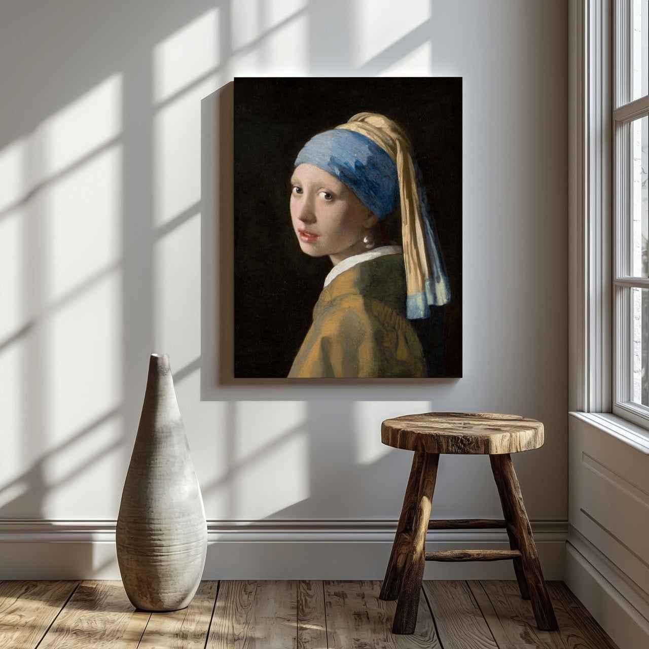 Girl with a Pearl Earring - Johannes Vermeer - Framed Canvas Wall Art Print - House Prints