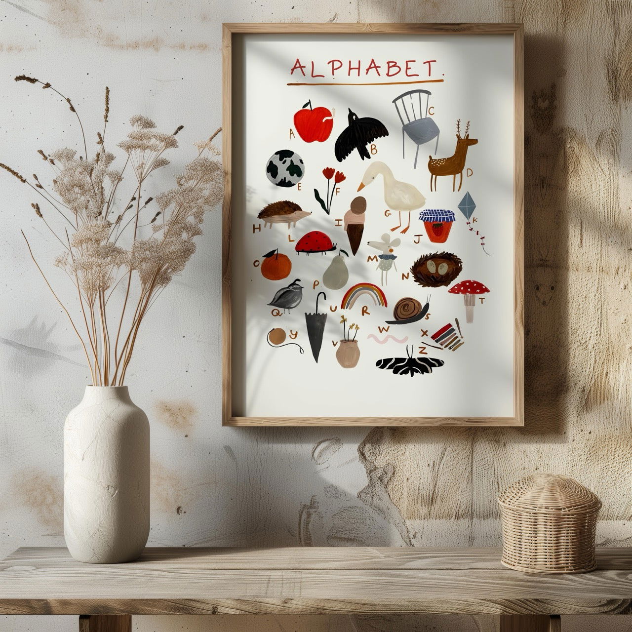 Kids Nursery Learn the ABC Alphabet - Rolled Poster Wall Art Print - House Prints