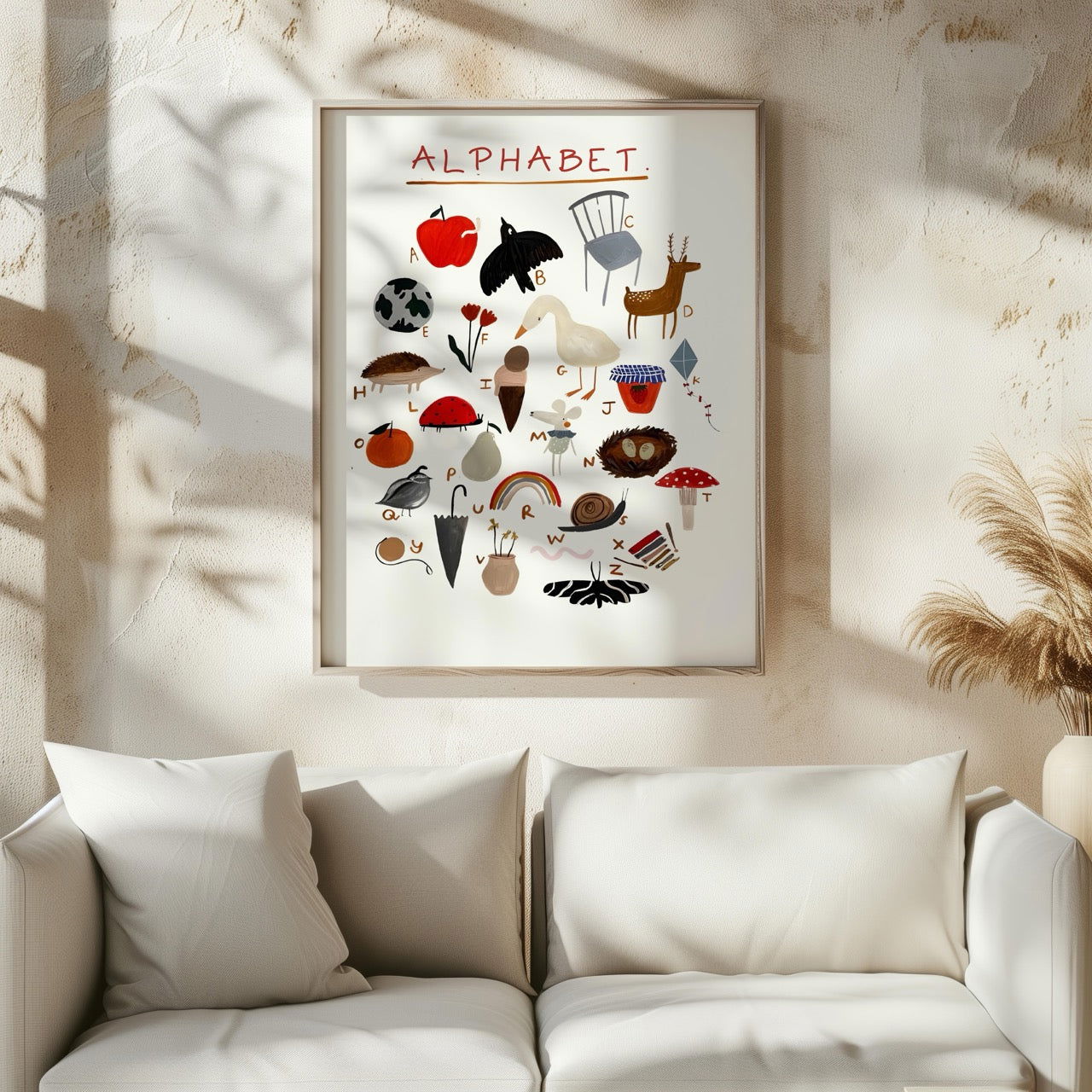 Kids Nursery Learn the ABC Alphabet - Rolled Poster Wall Art Print - House Prints