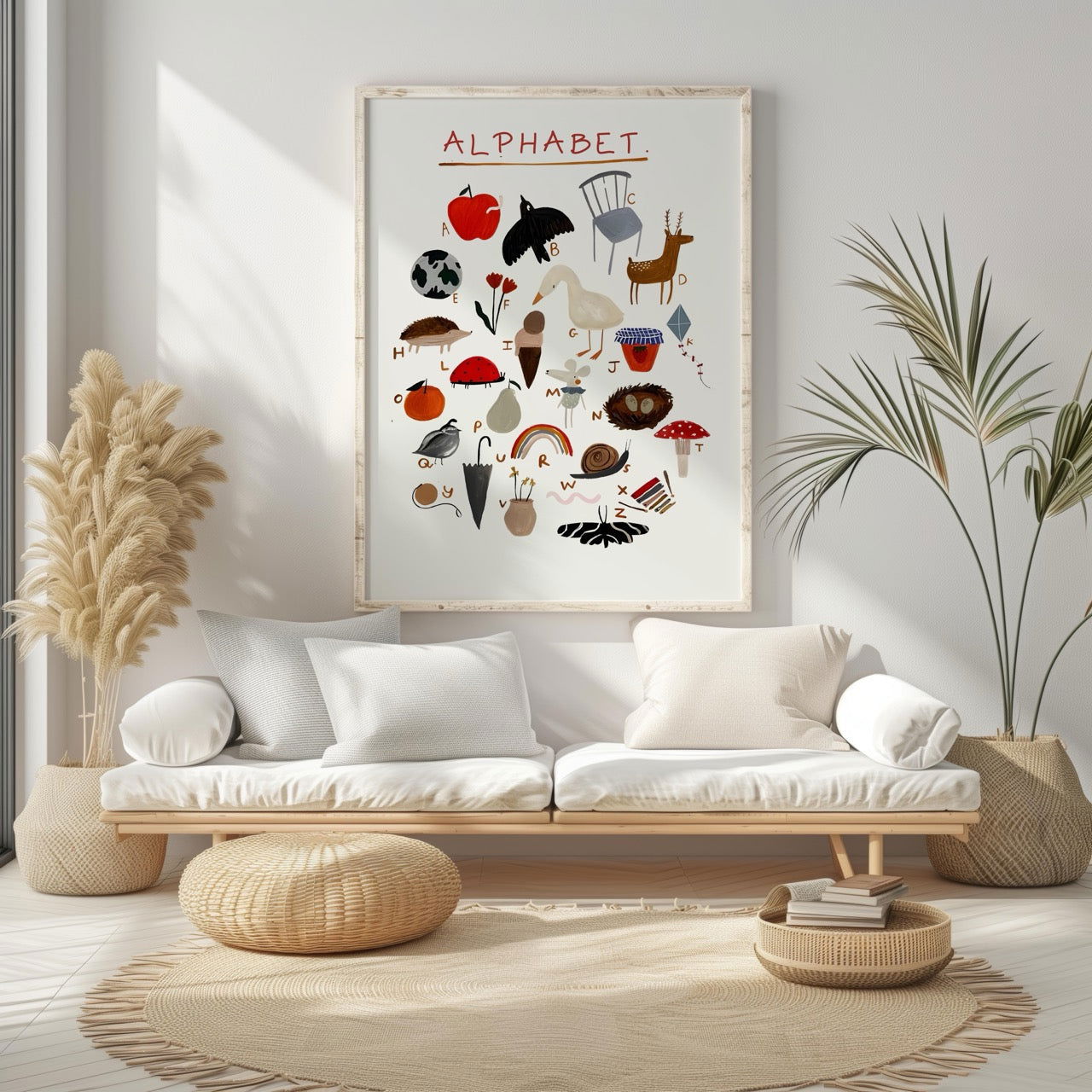 Kids Nursery Learn the ABC Alphabet - Rolled Poster Wall Art Print - House Prints