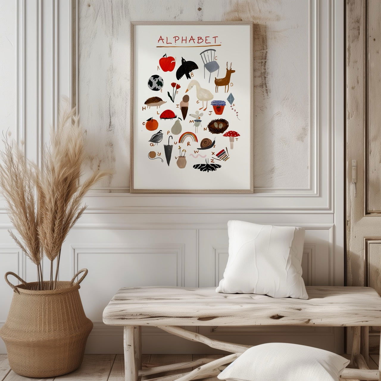 Kids Nursery Learn the ABC Alphabet - Rolled Poster Wall Art Print - House Prints