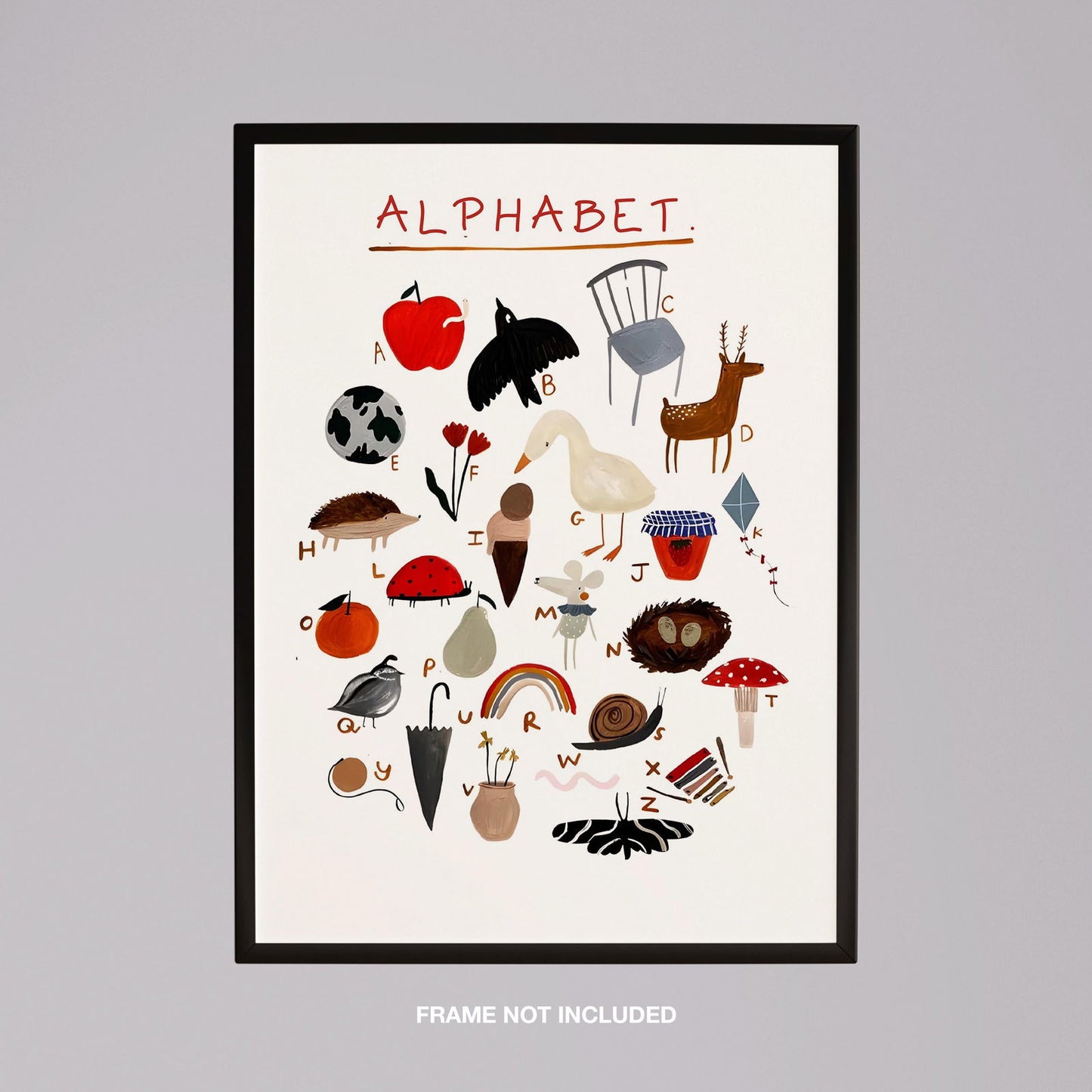 Kids Nursery Learn the ABC Alphabet - Rolled Poster Wall Art Print - House Prints