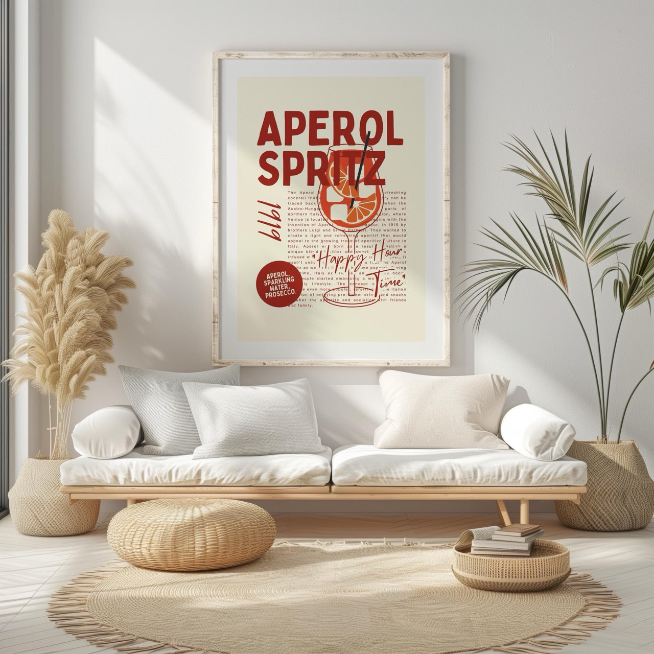 Aperol Spritz Cocktail Happy Hour Time - Rolled Poster Wall Art Print - House Prints