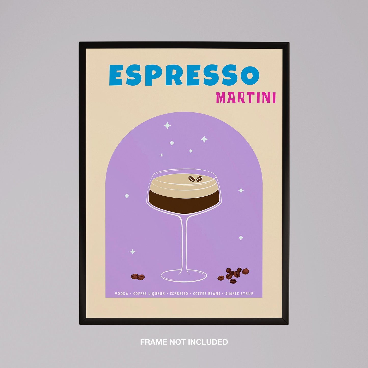 Modern Espresso Martini Cocktail Drink - Rolled Poster Wall Art Print - House Prints