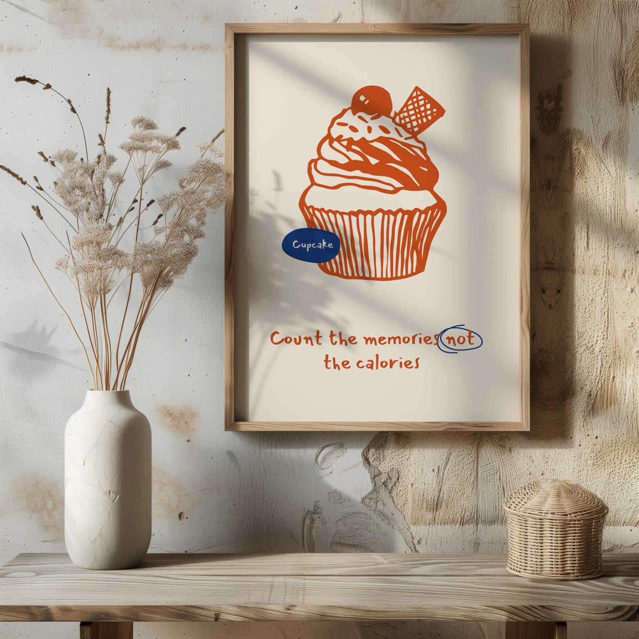Count The Memories Not The Calories Whipped Cupcake - Rolled Poster Wall Art Print - House Prints