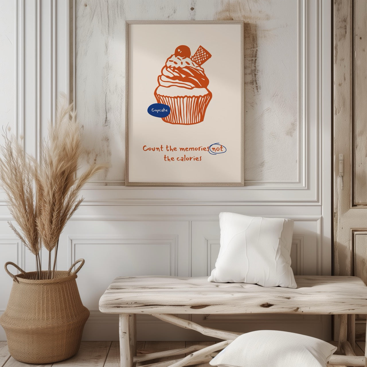 Count The Memories Not The Calories Whipped Cupcake - Rolled Poster Wall Art Print - House Prints