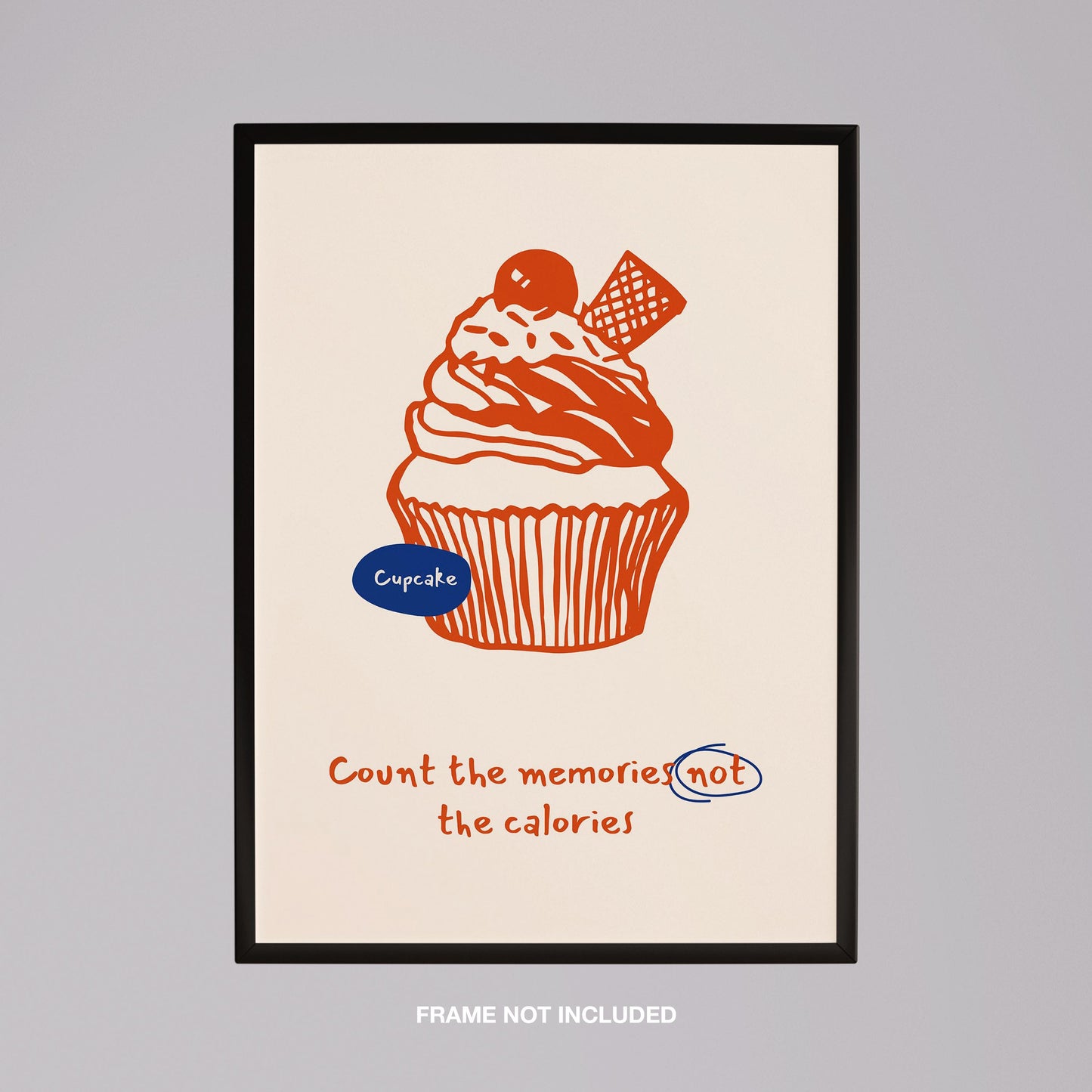 Count The Memories Not The Calories Whipped Cupcake - Rolled Poster Wall Art Print - House Prints