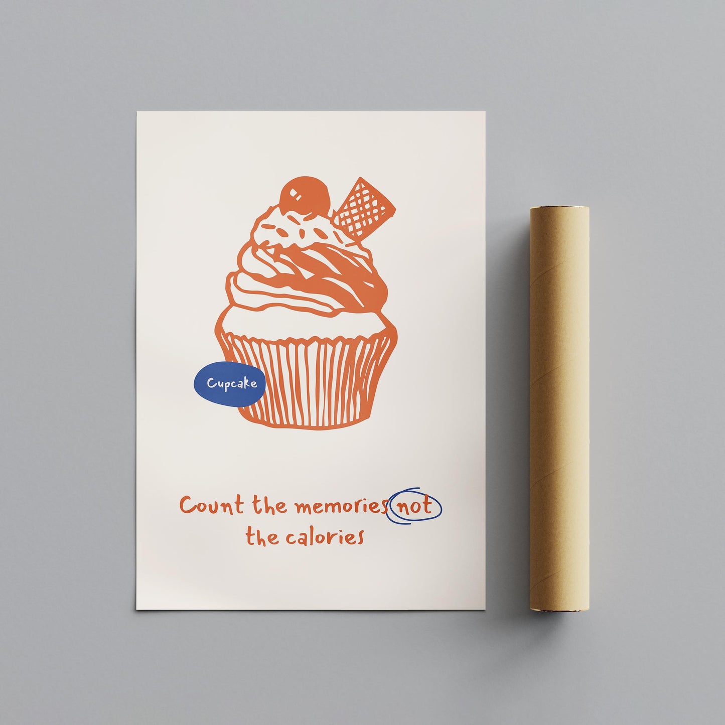 Count The Memories Not The Calories Whipped Cupcake - Rolled Poster Wall Art Print - House Prints