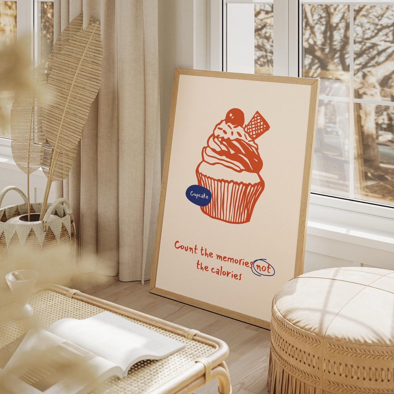 Count The Memories Not The Calories Whipped Cupcake - Rolled Poster Wall Art Print - House Prints