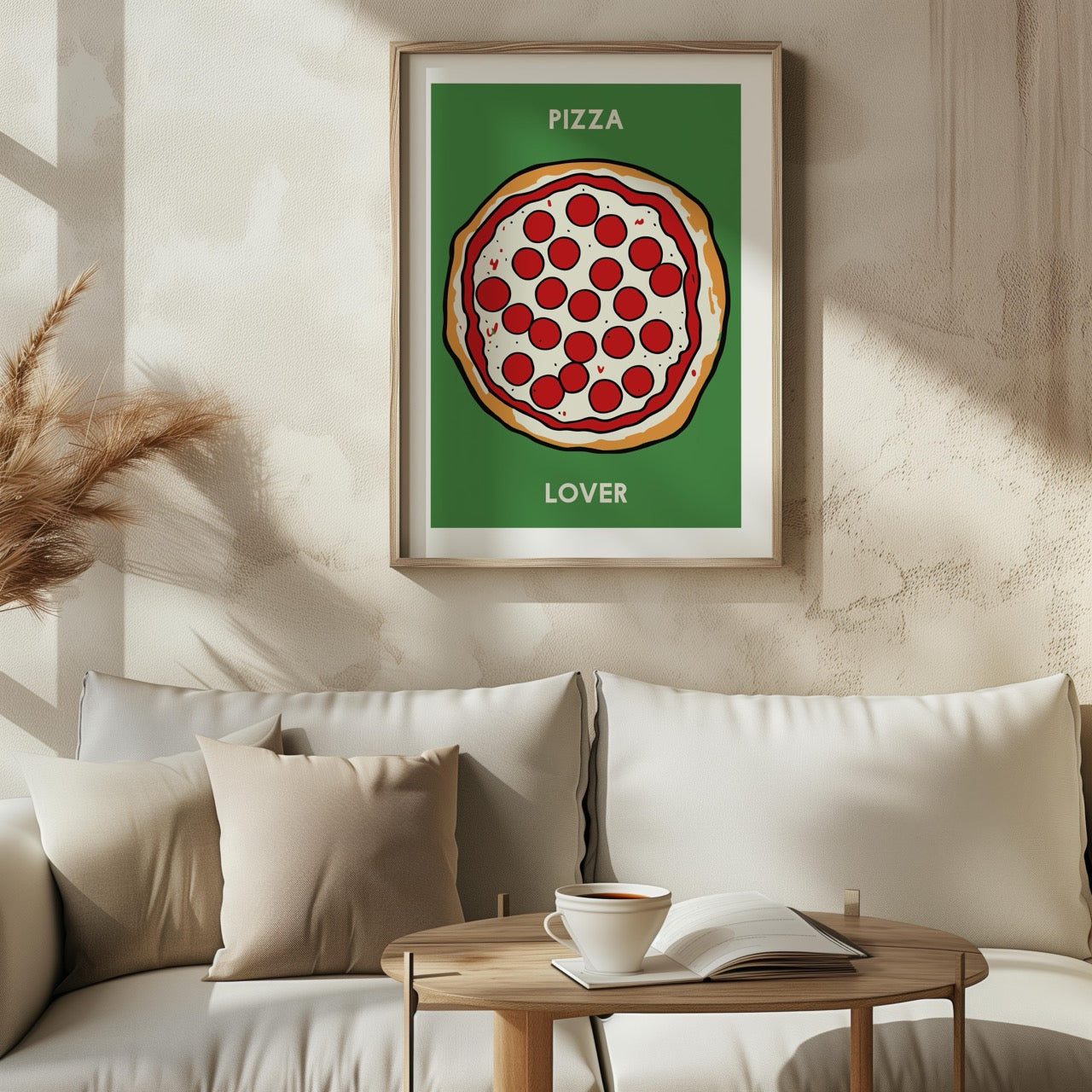 Pepperoni Pizza Lover in Green - Rolled Poster Wall Art Print - House Prints
