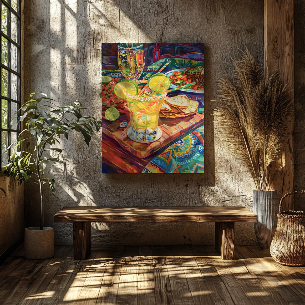 Fiesta Vibes and Lime Cheers - Framed Canvas Wall Art Print - House Prints