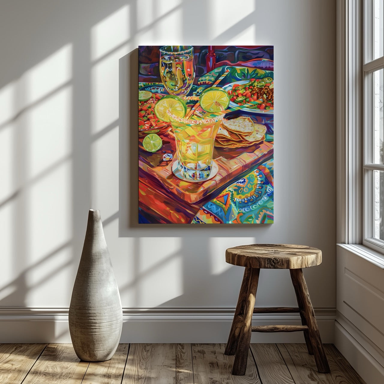 Fiesta Vibes and Lime Cheers - Framed Canvas Wall Art Print - House Prints