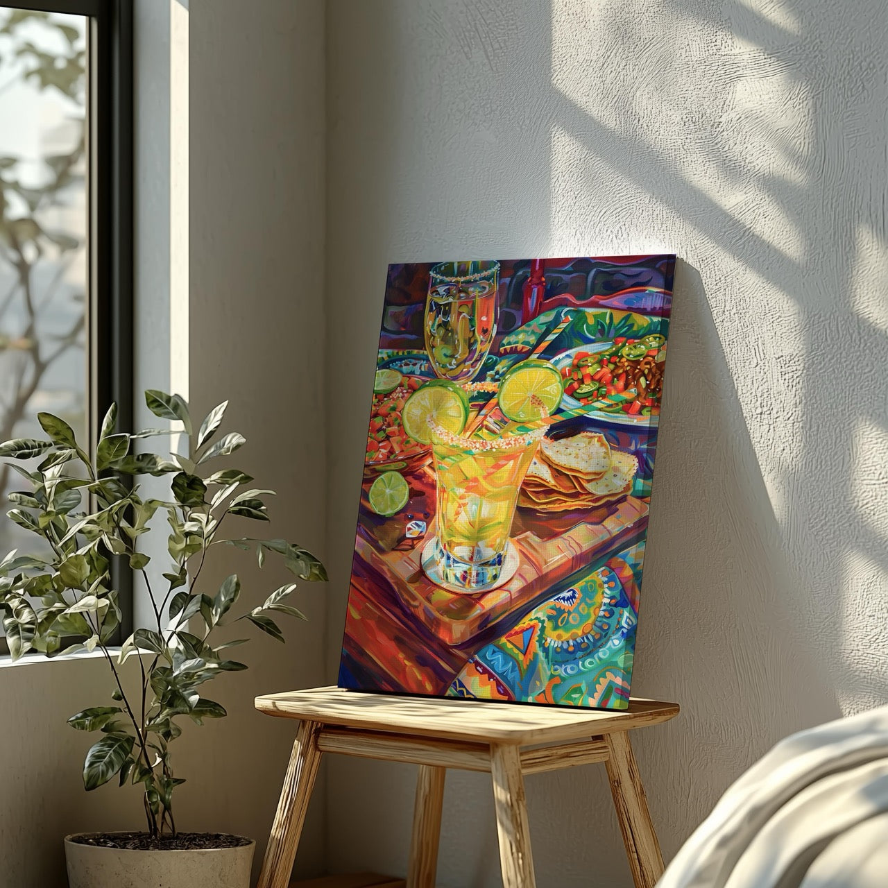 Fiesta Vibes and Lime Cheers - Framed Canvas Wall Art Print - House Prints