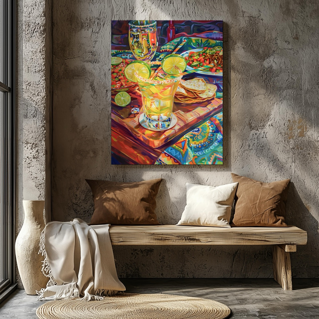 Fiesta Vibes and Lime Cheers - Framed Canvas Wall Art Print - House Prints