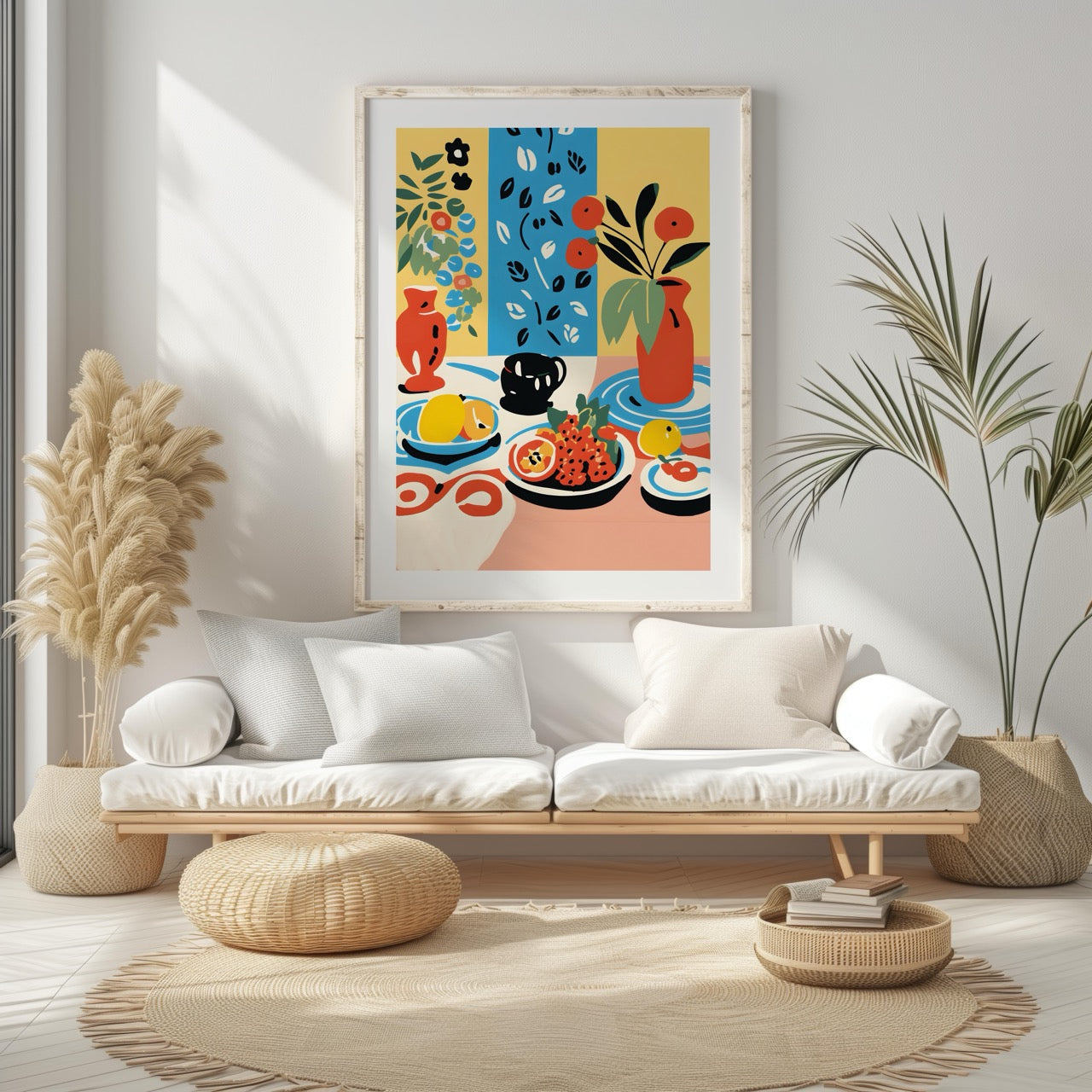 Colourful Table with Fruit Arrangement - Rolled Poster Wall Art Print - House Prints