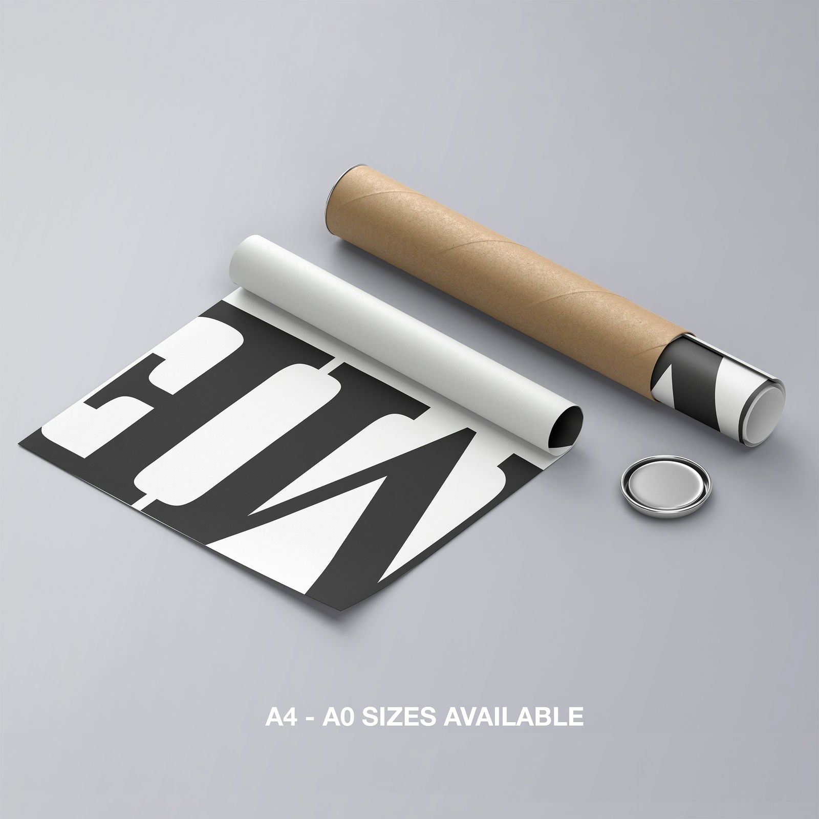 MEOW Cat Black Typography Art - Rolled Poster Wall Art Print | House Prints