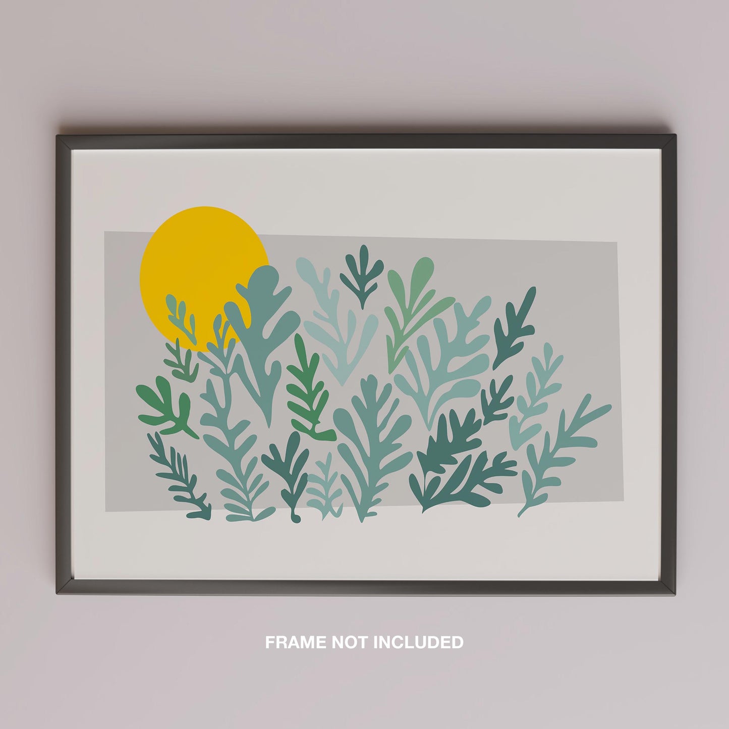 Abstract Minimalist Green Botanical Sunscape - Rolled Poster Wall Art Print - House Prints