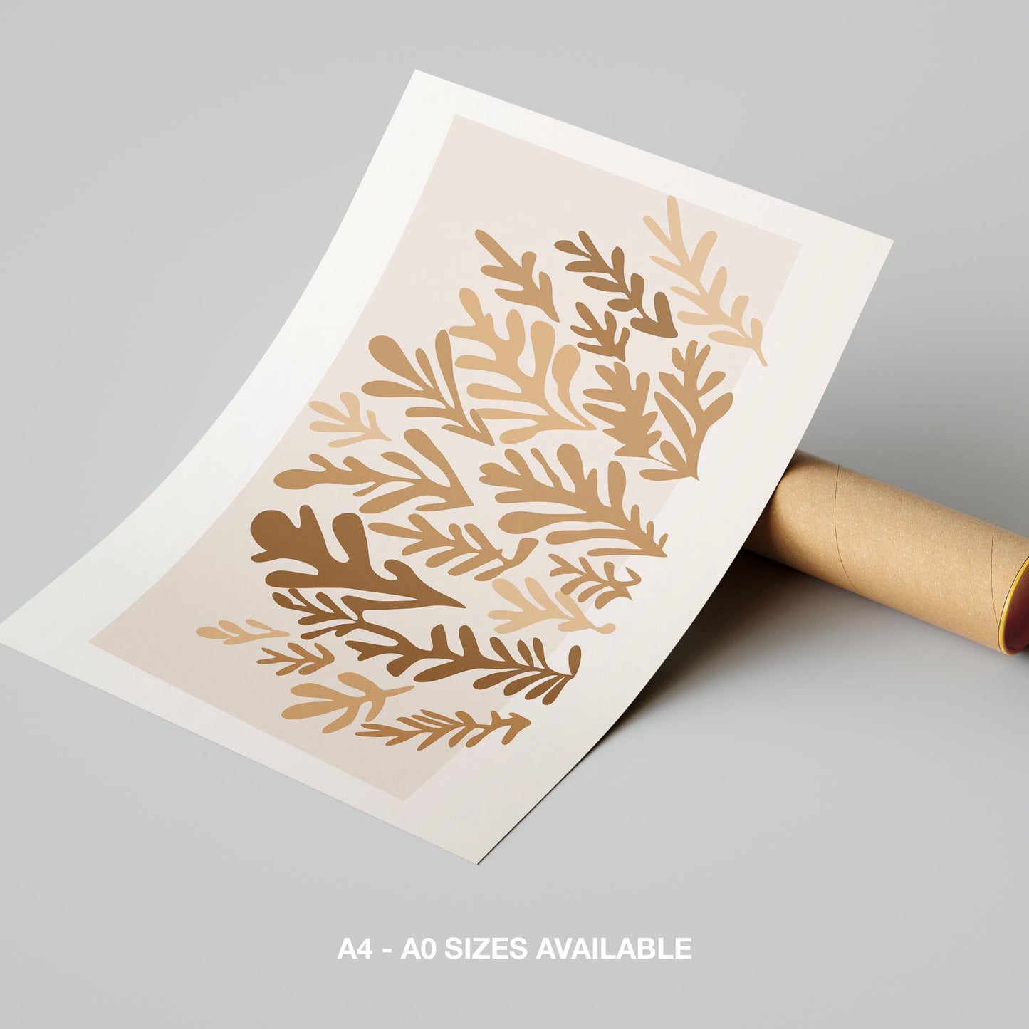 Minimalist Earthy Abstract Botanical Harmony - Rolled Poster Wall Art Print - House Prints