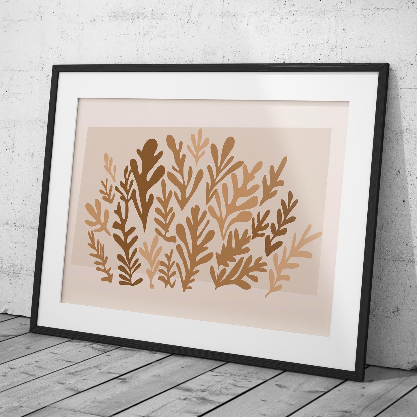 Minimalist Earthy Abstract Botanical Harmony - Rolled Poster Wall Art Print - House Prints