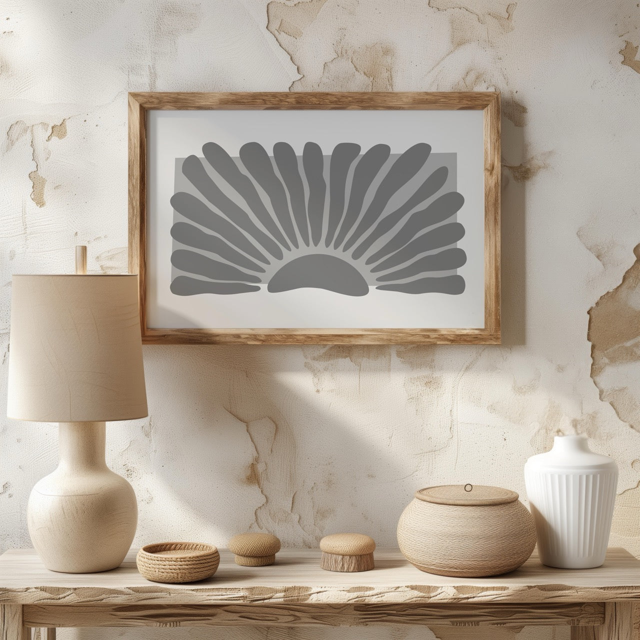 Monochrome Abstract Sunburst - Rolled Poster Wall Art Print - House Prints