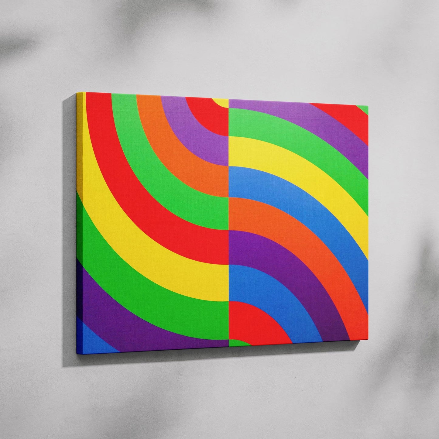 Rainbow Chromatic Waves - Framed Canvas Wall Art Print - House Prints