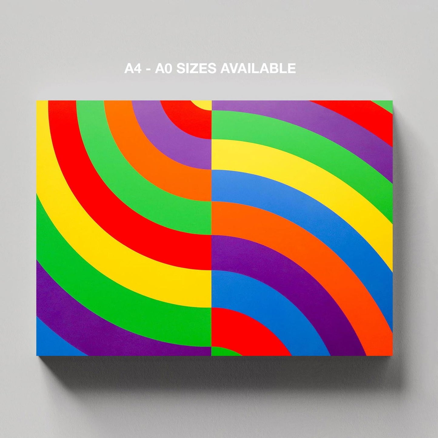 Rainbow Chromatic Waves - Framed Canvas Wall Art Print - House Prints