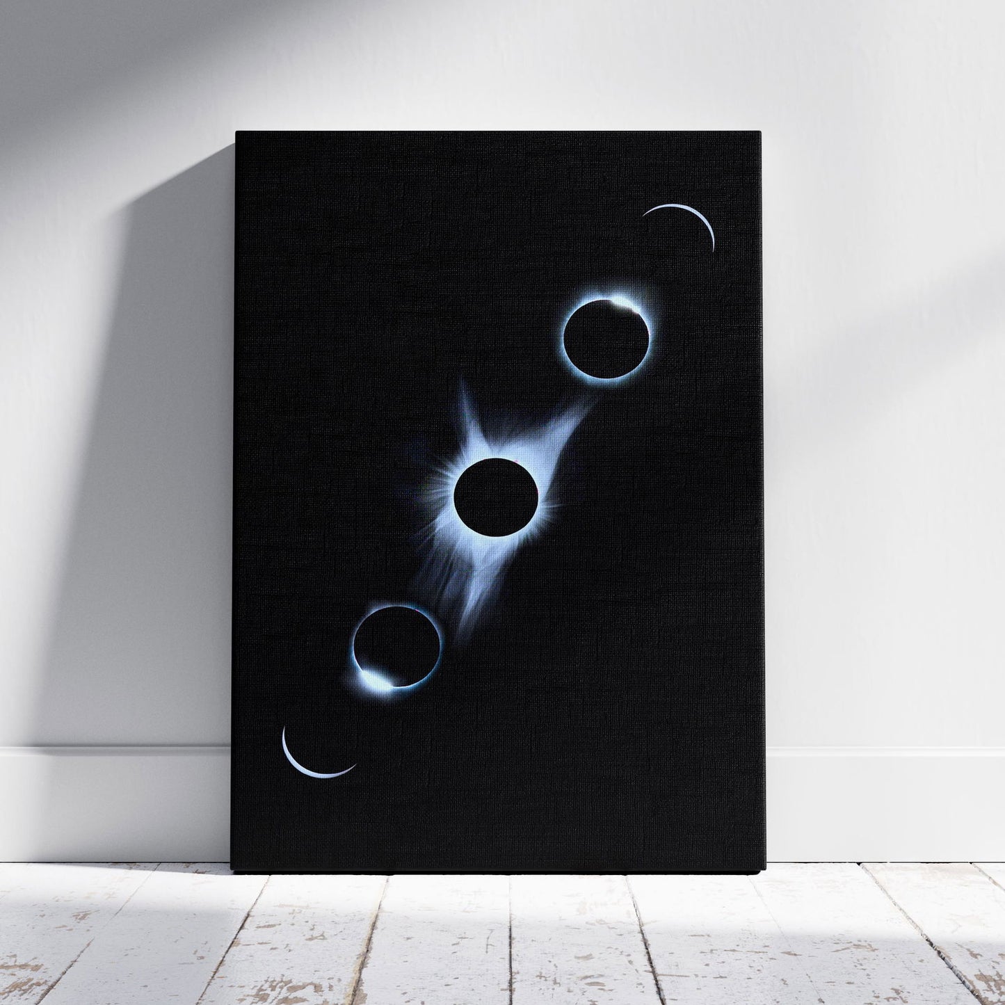 Stages of the Solar Eclipse - Framed Canvas Wall Art Print - House Prints