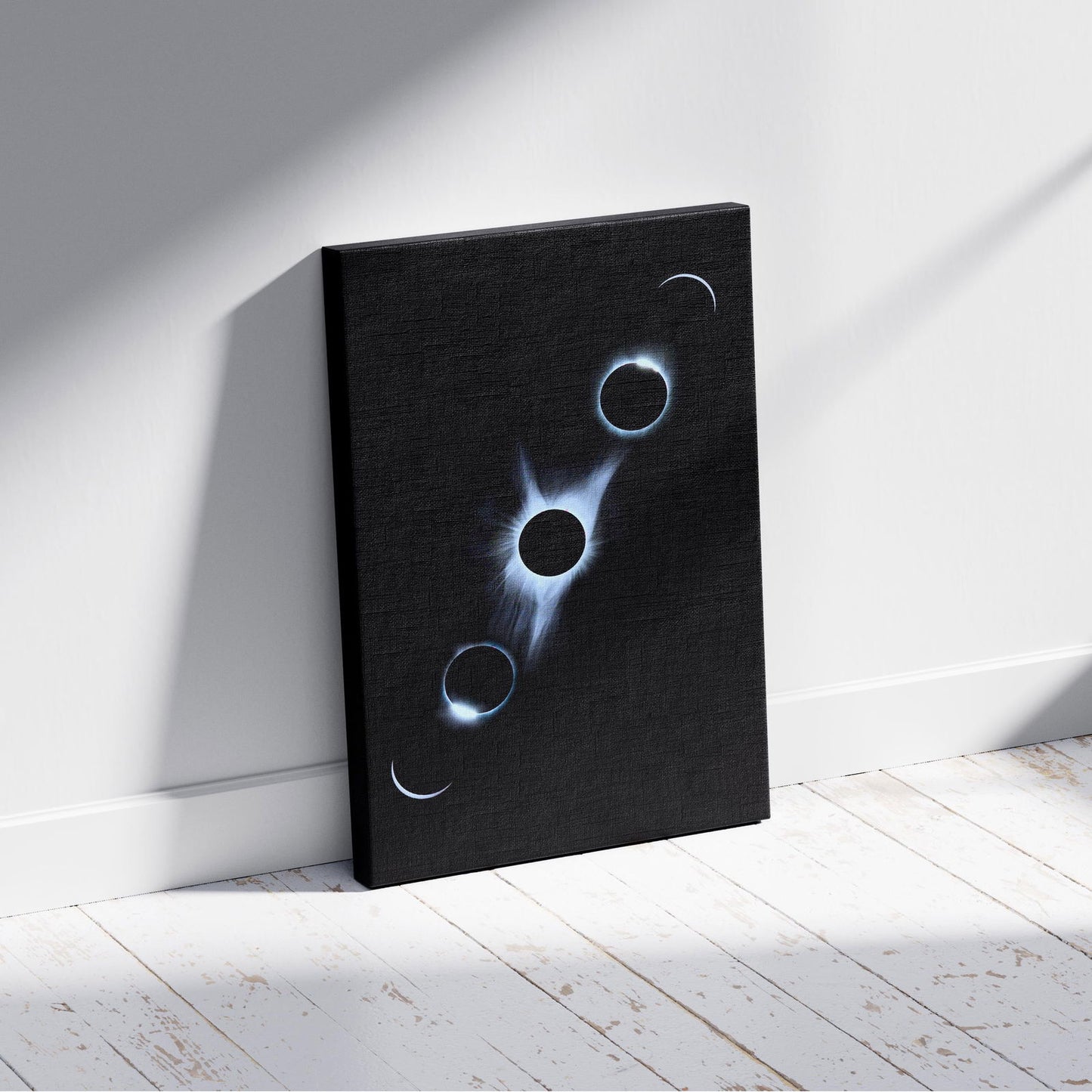 Stages of the Solar Eclipse - Framed Canvas Wall Art Print - House Prints